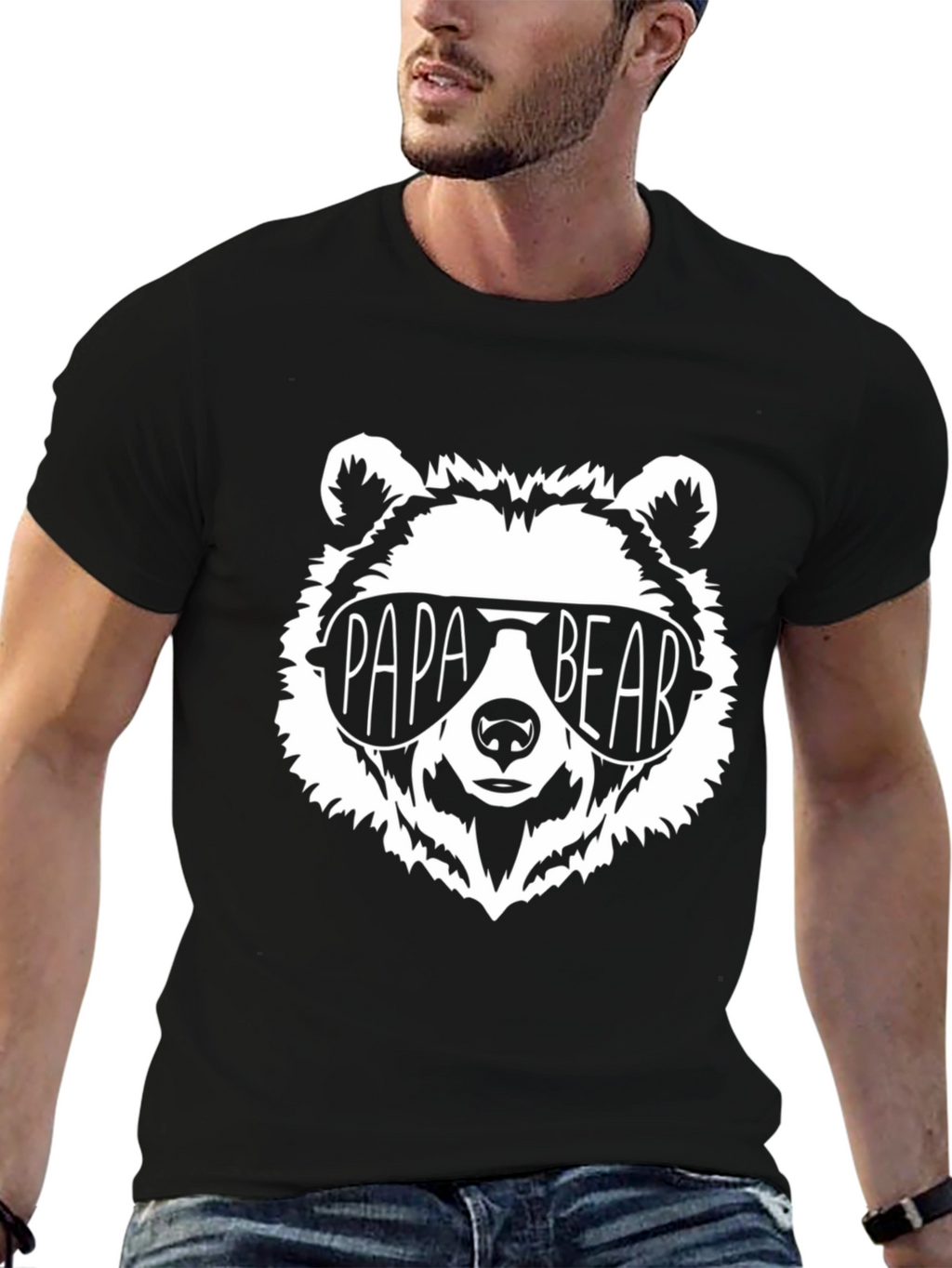 Papa Bear Graphic Tee - Cool Dad Shirt