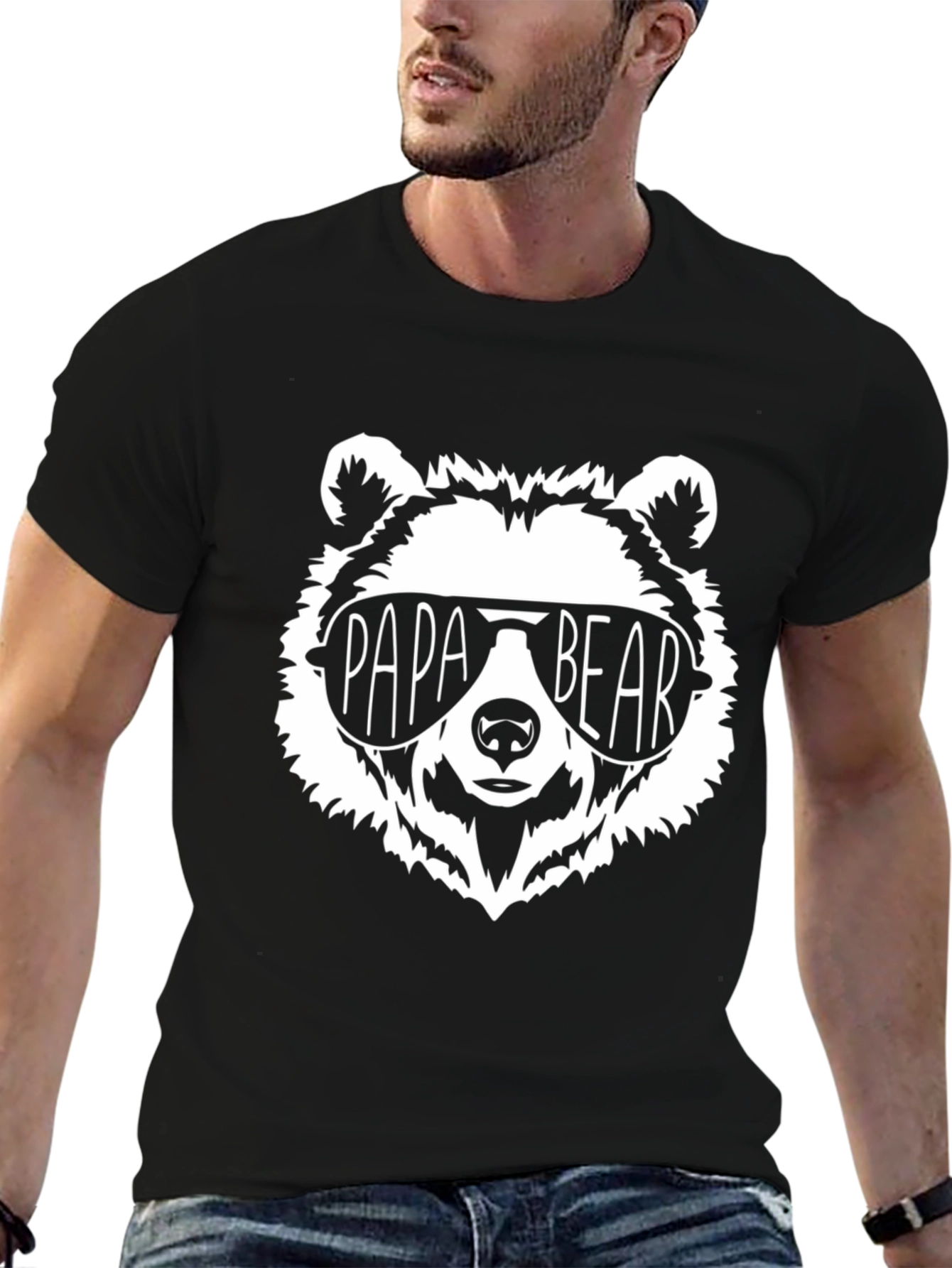 Papa Bear Graphic Tee - Cool Dad Shirt