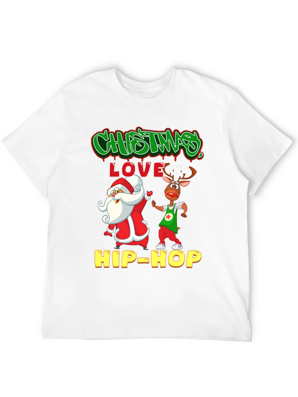 Christmas Hip-Hop T-Shirt - Santa & Reindeer