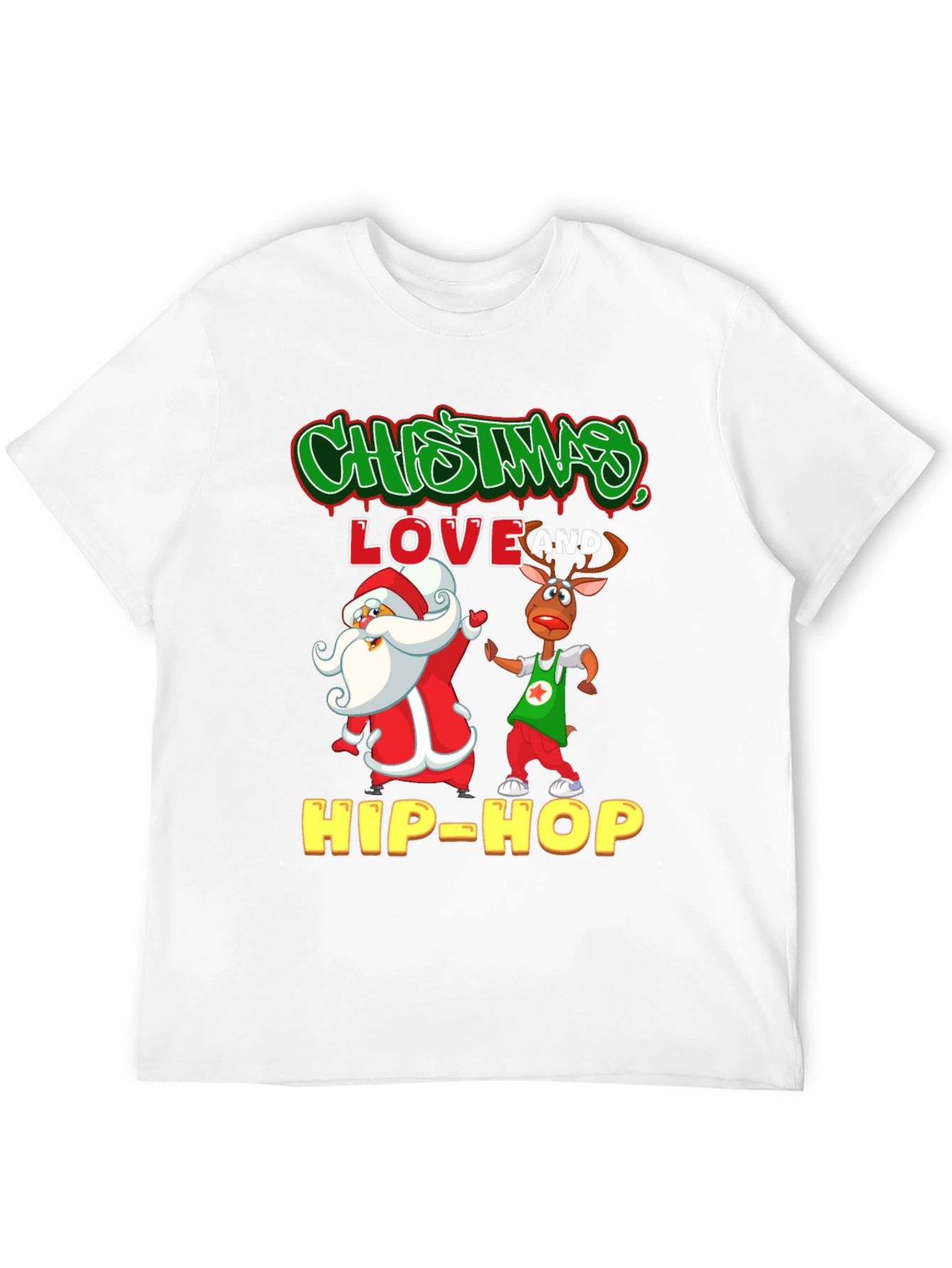 Christmas Hip-Hop T-Shirt - Santa & Reindeer