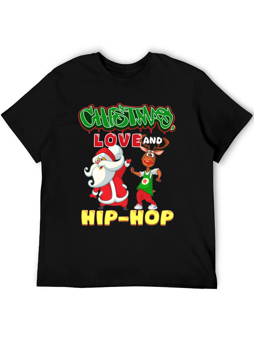 Christmas Hip-Hop T-Shirt - Santa & Reindeer