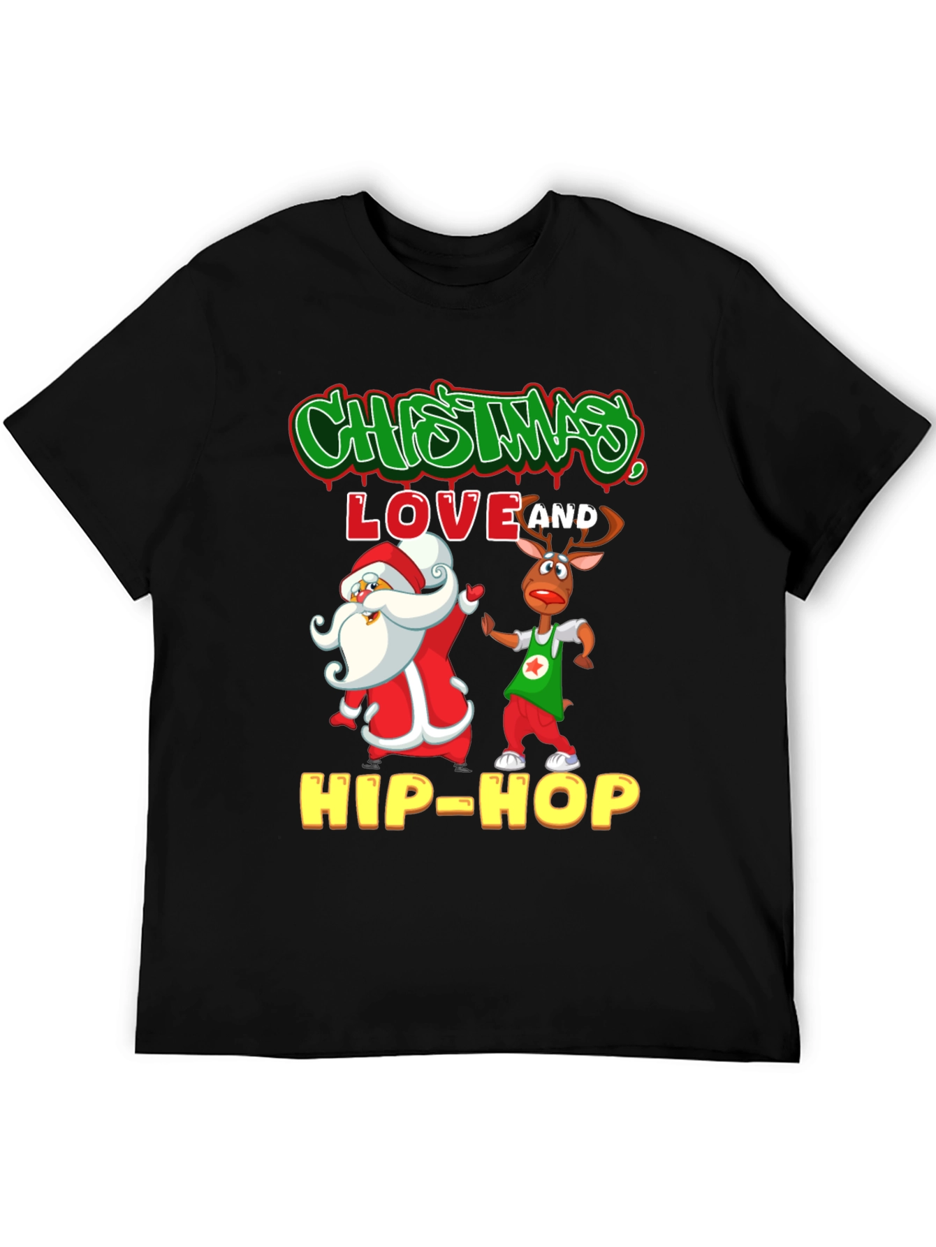 Christmas Hip-Hop T-Shirt - Santa & Reindeer