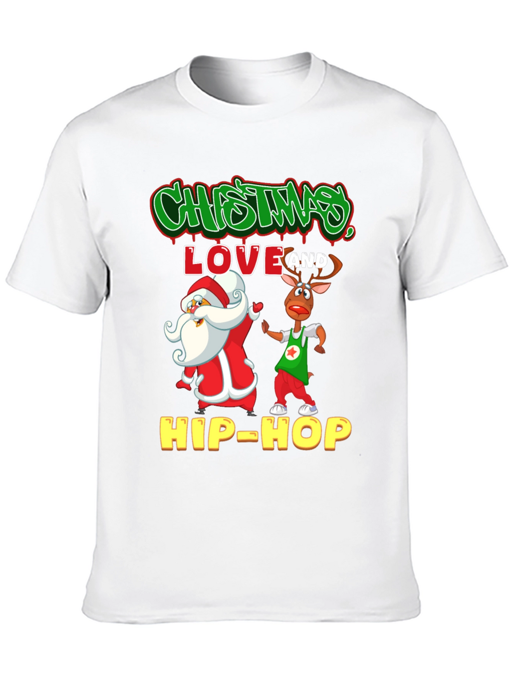 Christmas Hip-Hop T-Shirt - Santa & Reindeer