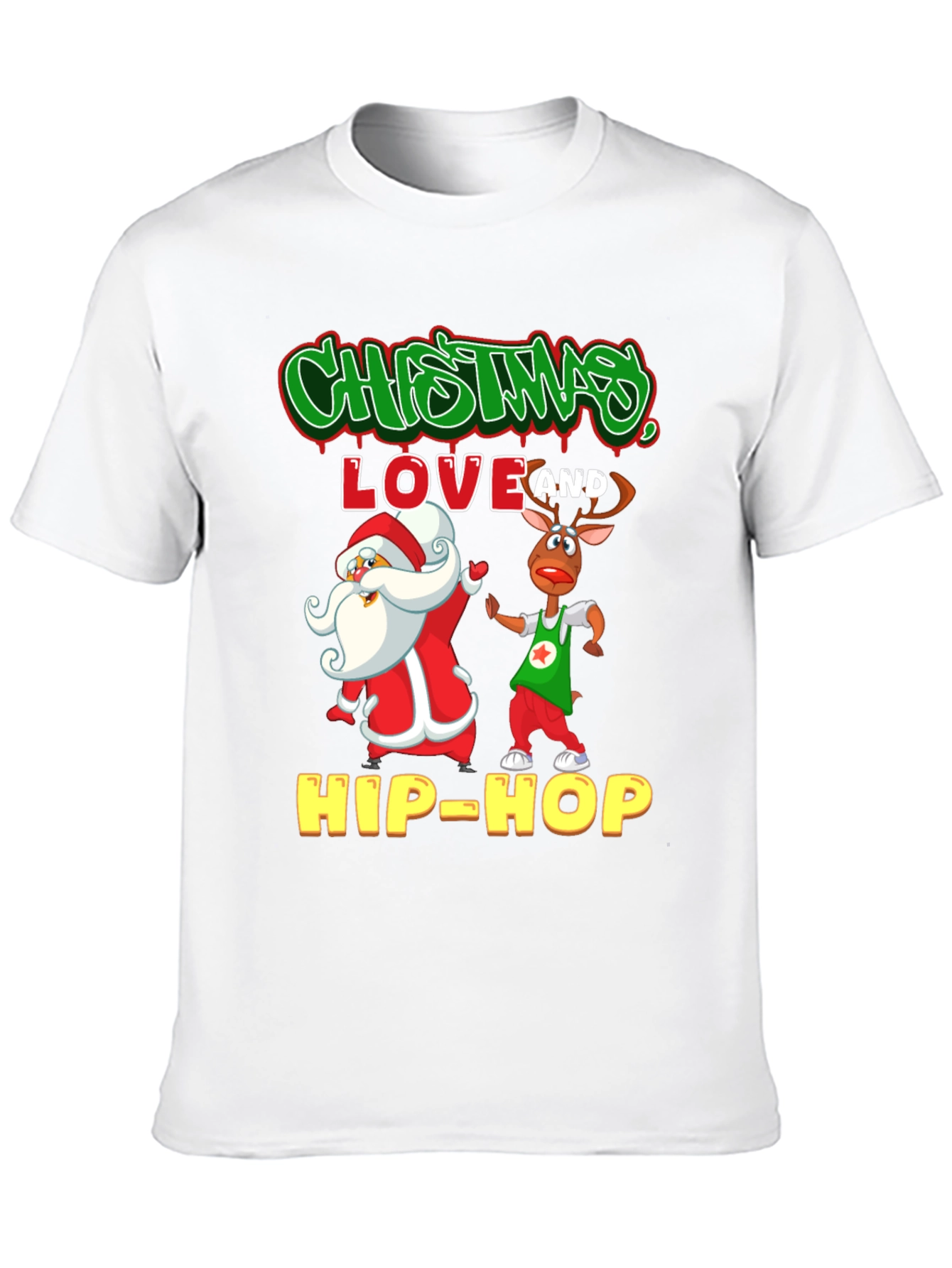 Christmas Hip-Hop T-Shirt - Santa & Reindeer