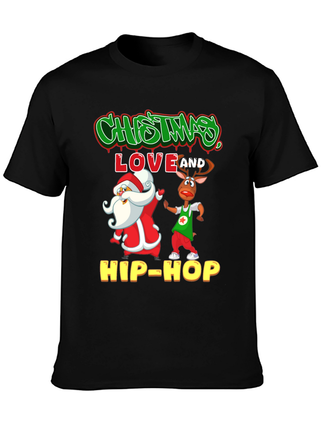 Christmas Hip-Hop T-Shirt - Santa & Reindeer