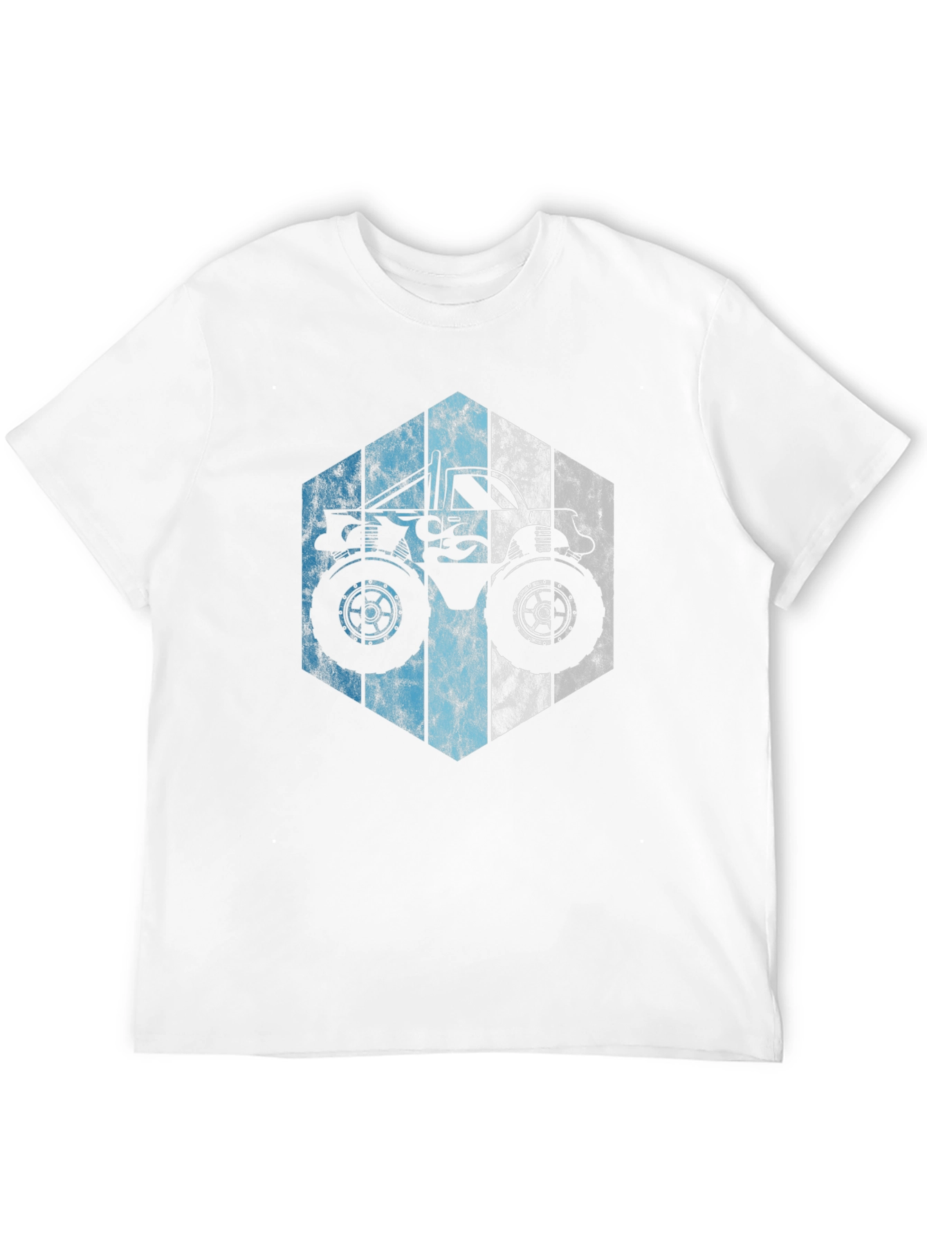 Monster Truck Graphic Tee - Cool Hexagon Design Black T-Shirt