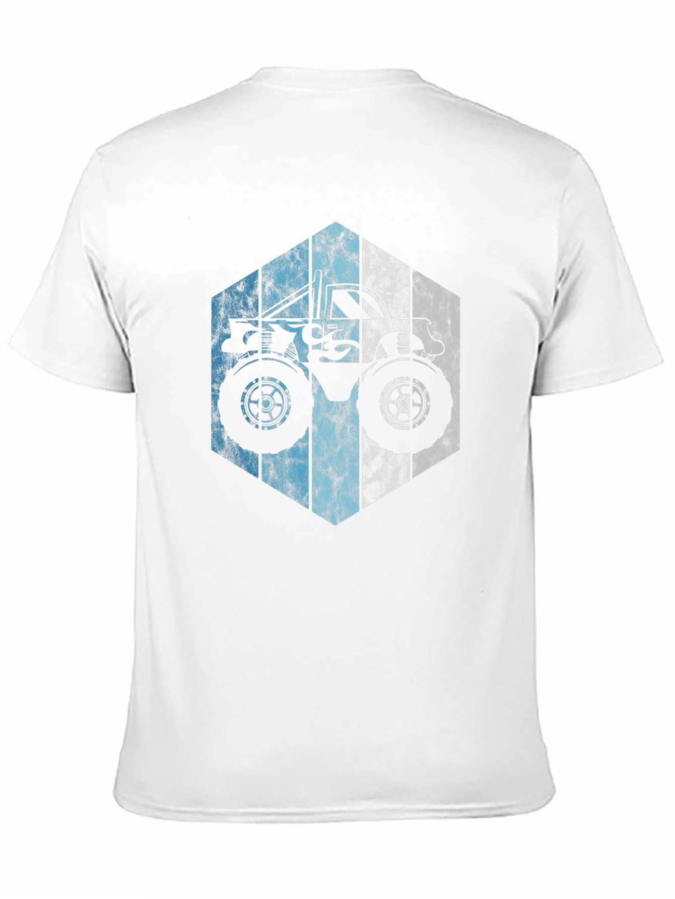 Monster Truck Graphic Tee - Cool Hexagon Design Black T-Shirt