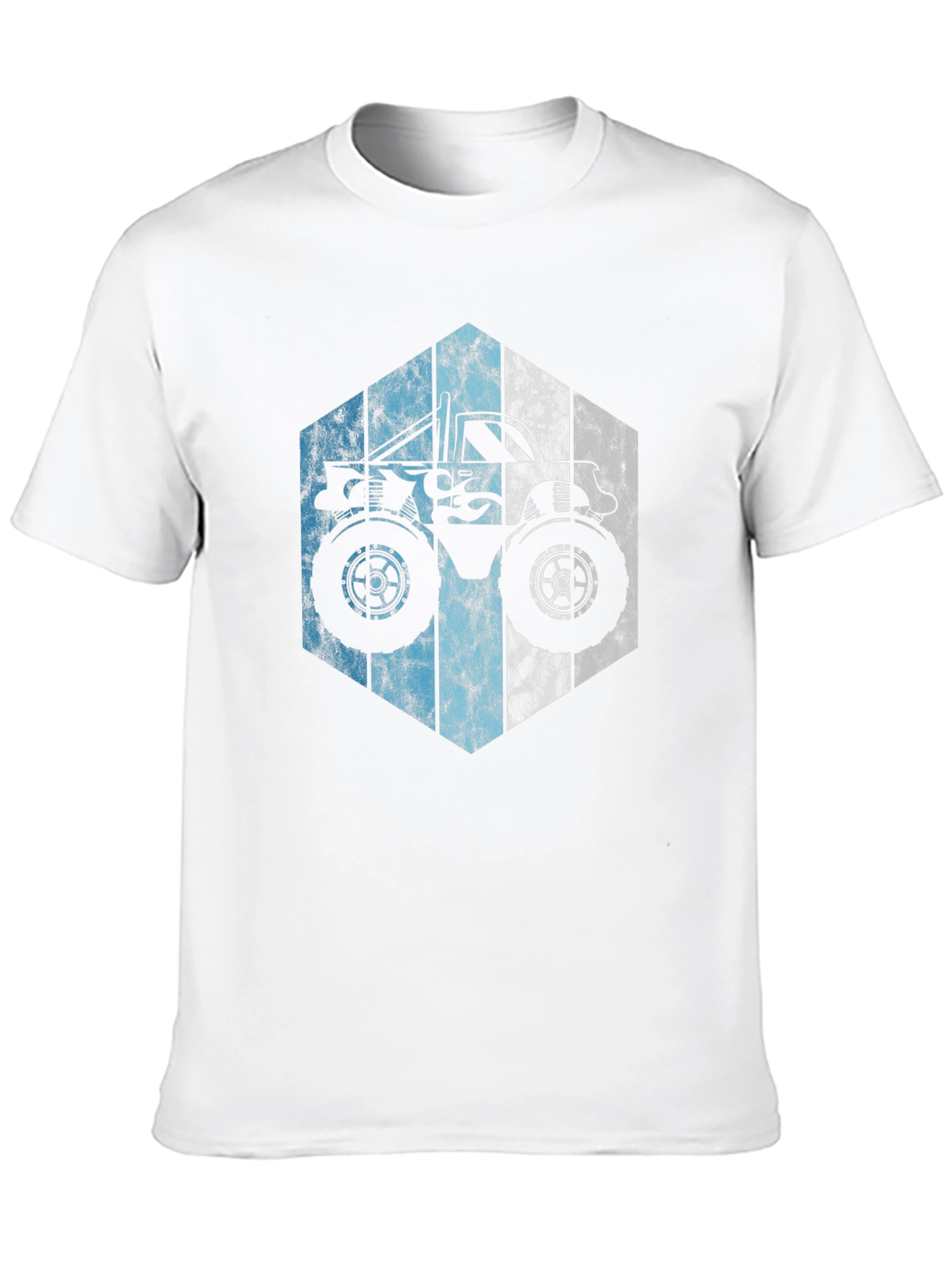 Monster Truck Graphic Tee - Cool Hexagon Design Black T-Shirt