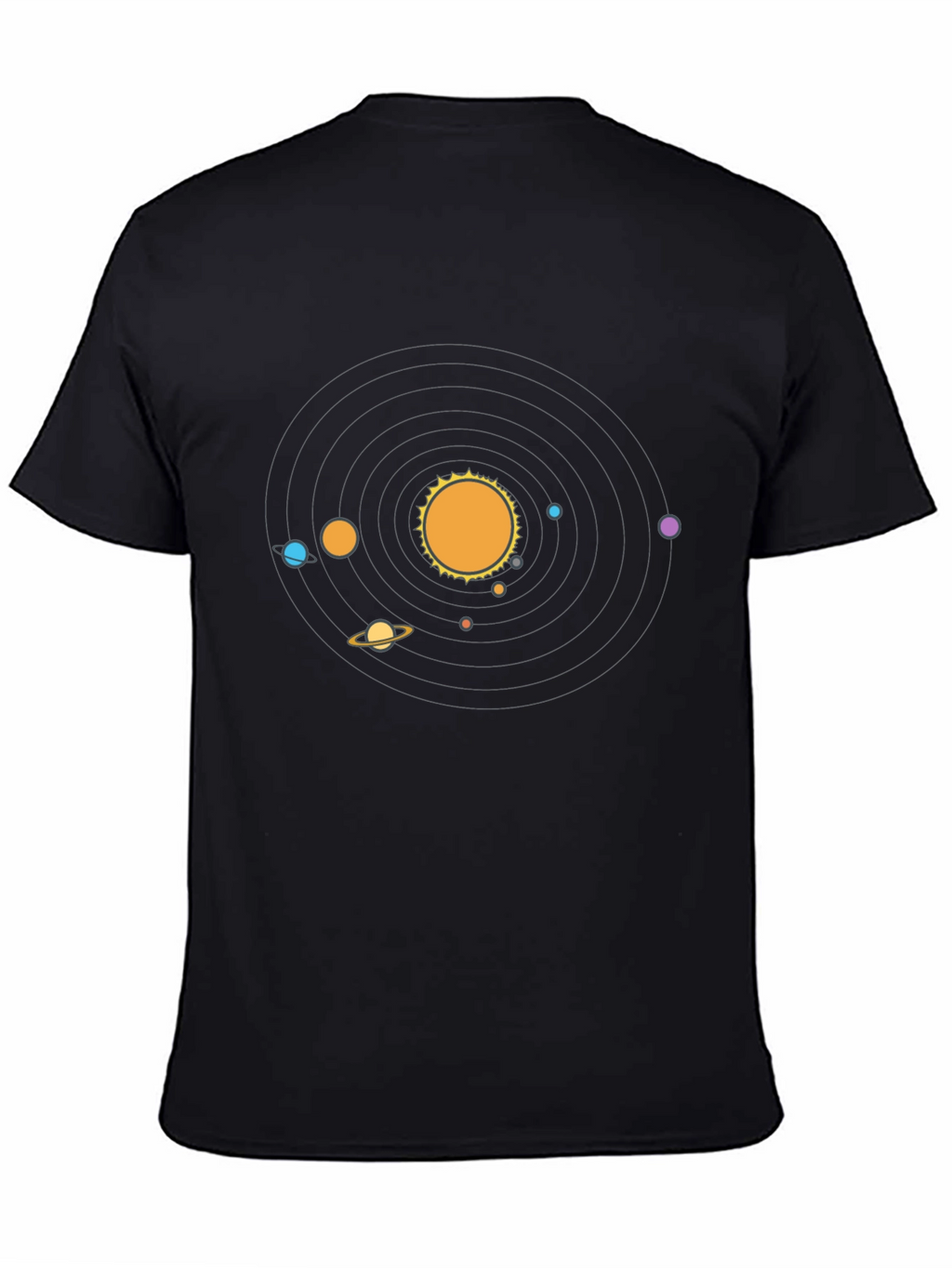 Planets Graphic Print Black T-Shirt