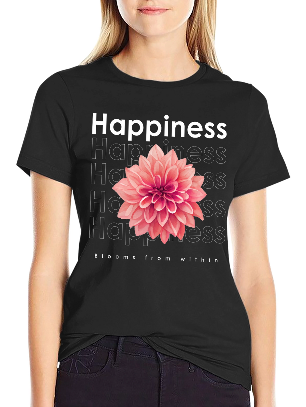 Happiness Blooms T-Shirt - Positive Vibes