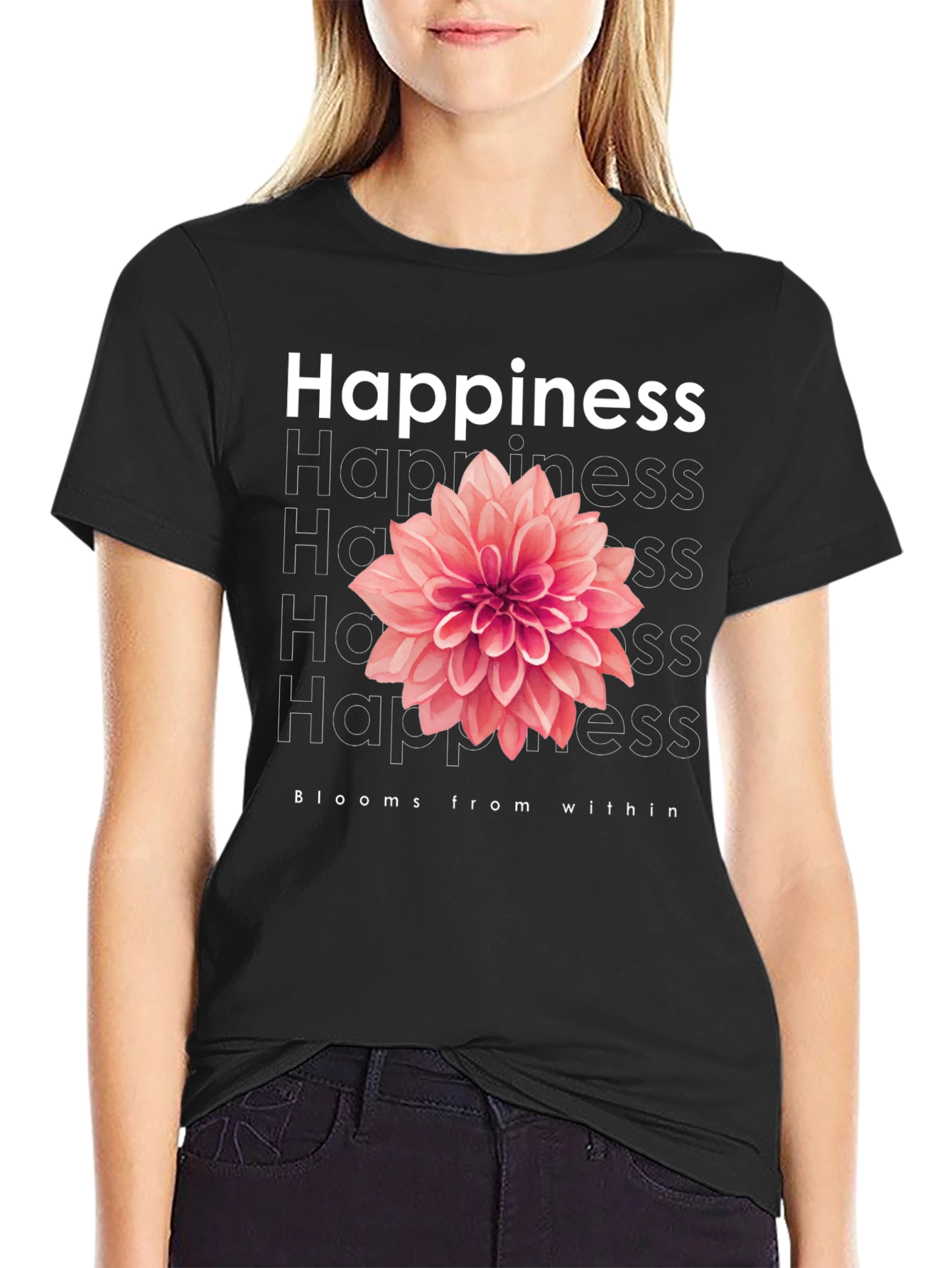 Happiness Blooms T-Shirt - Positive Vibes