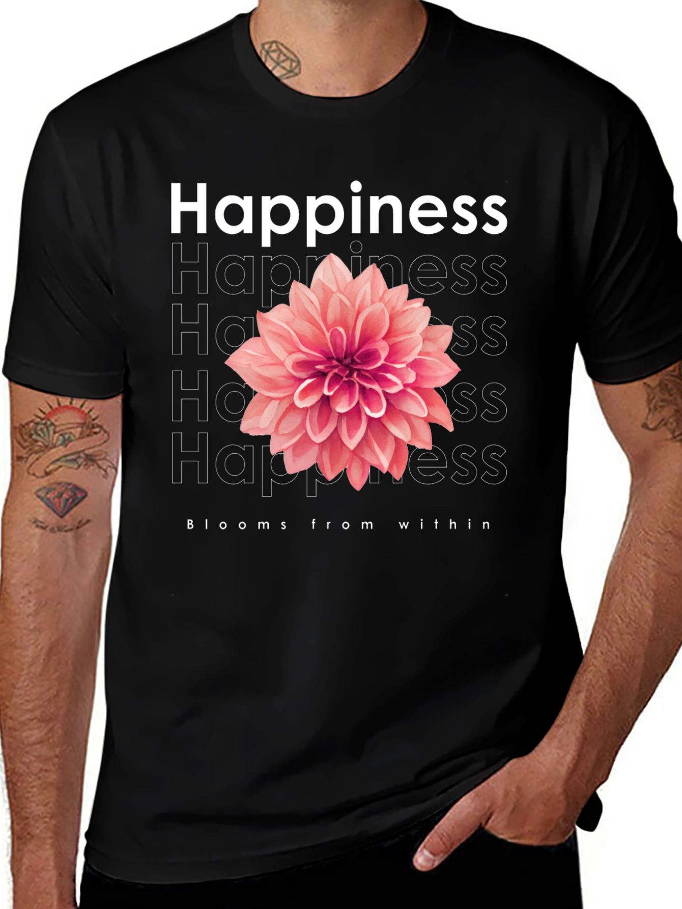 Happiness Blooms T-Shirt - Positive Vibes