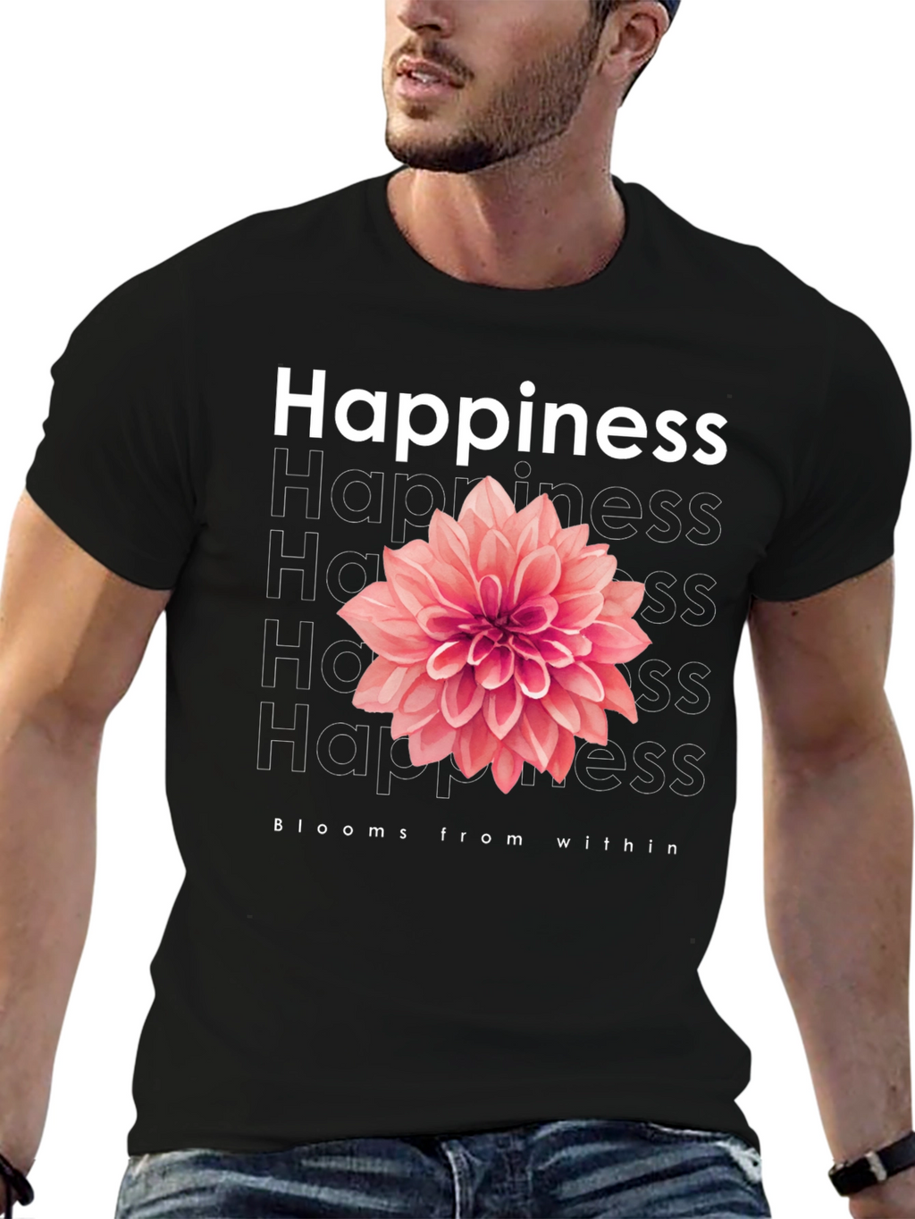 Happiness Blooms T-Shirt - Positive Vibes
