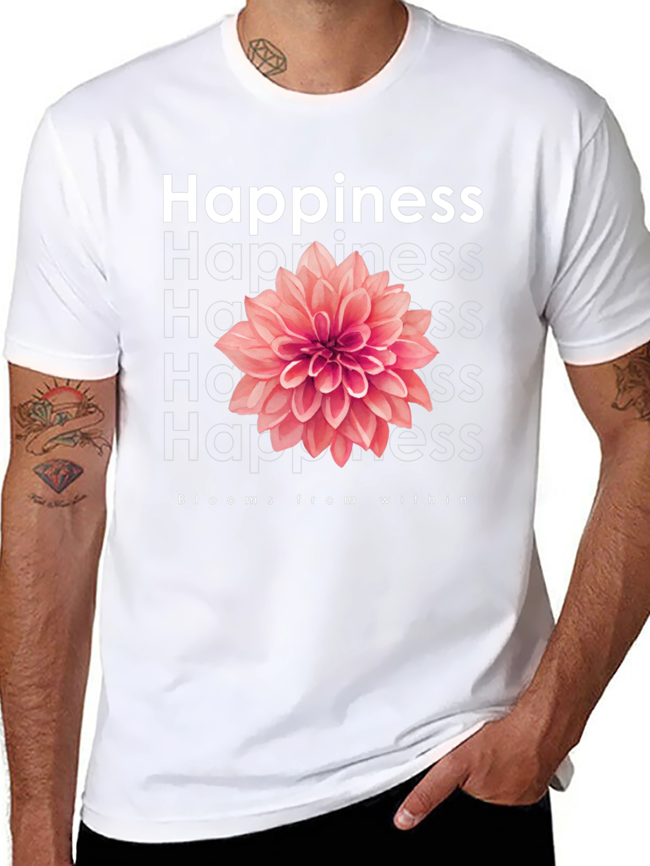 Happiness Blooms T-Shirt - Positive Vibes
