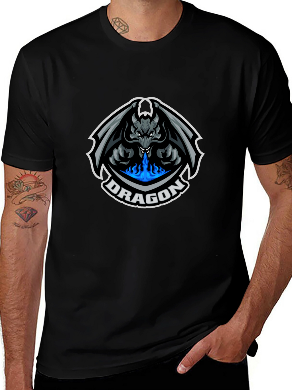 Dragon Graphic Tee - Black