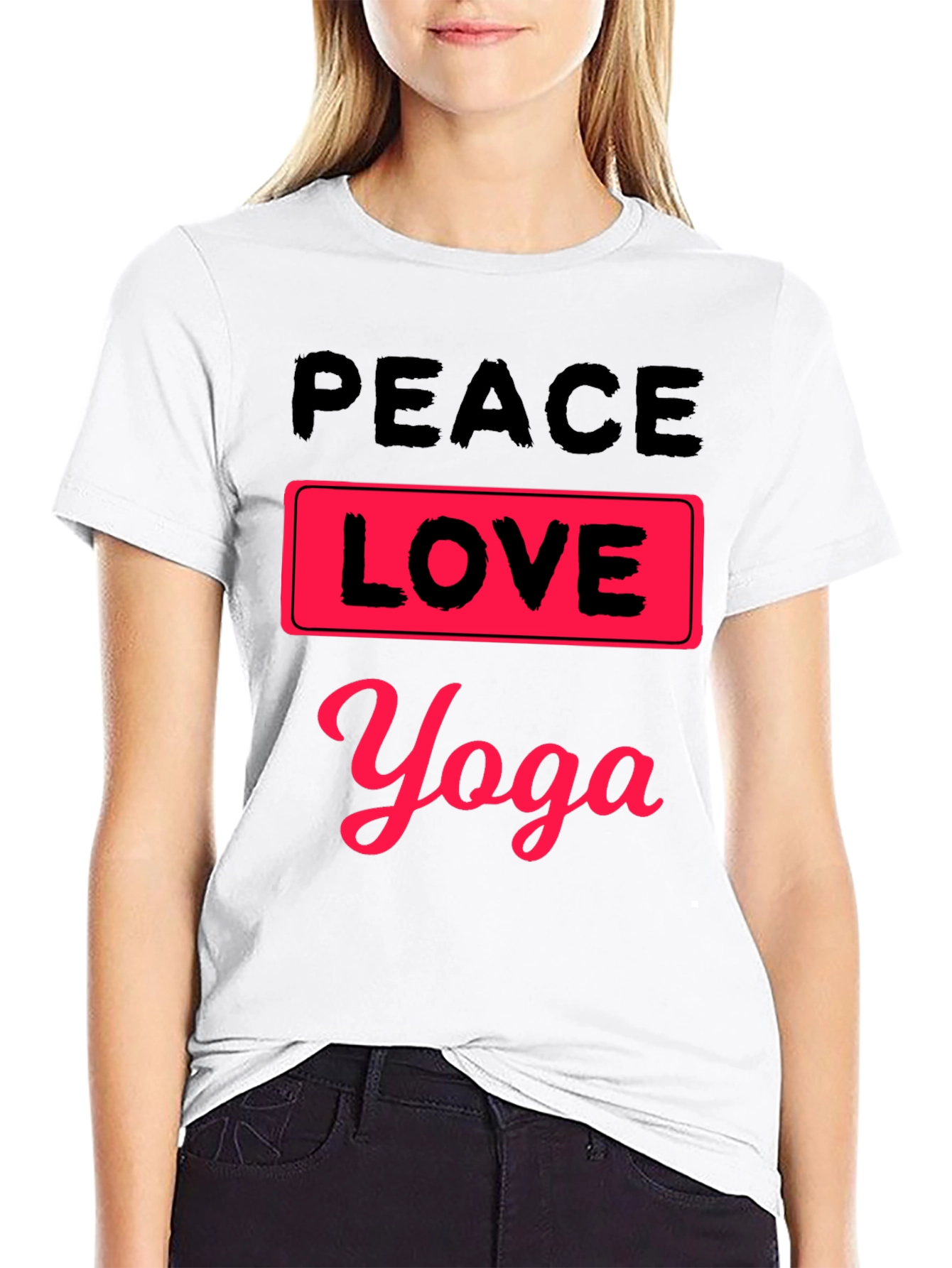 Peace Love Yoga Graphic T-Shirt