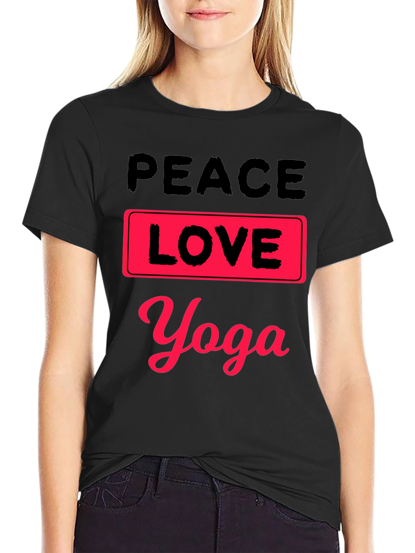Peace Love Yoga Graphic T-Shirt