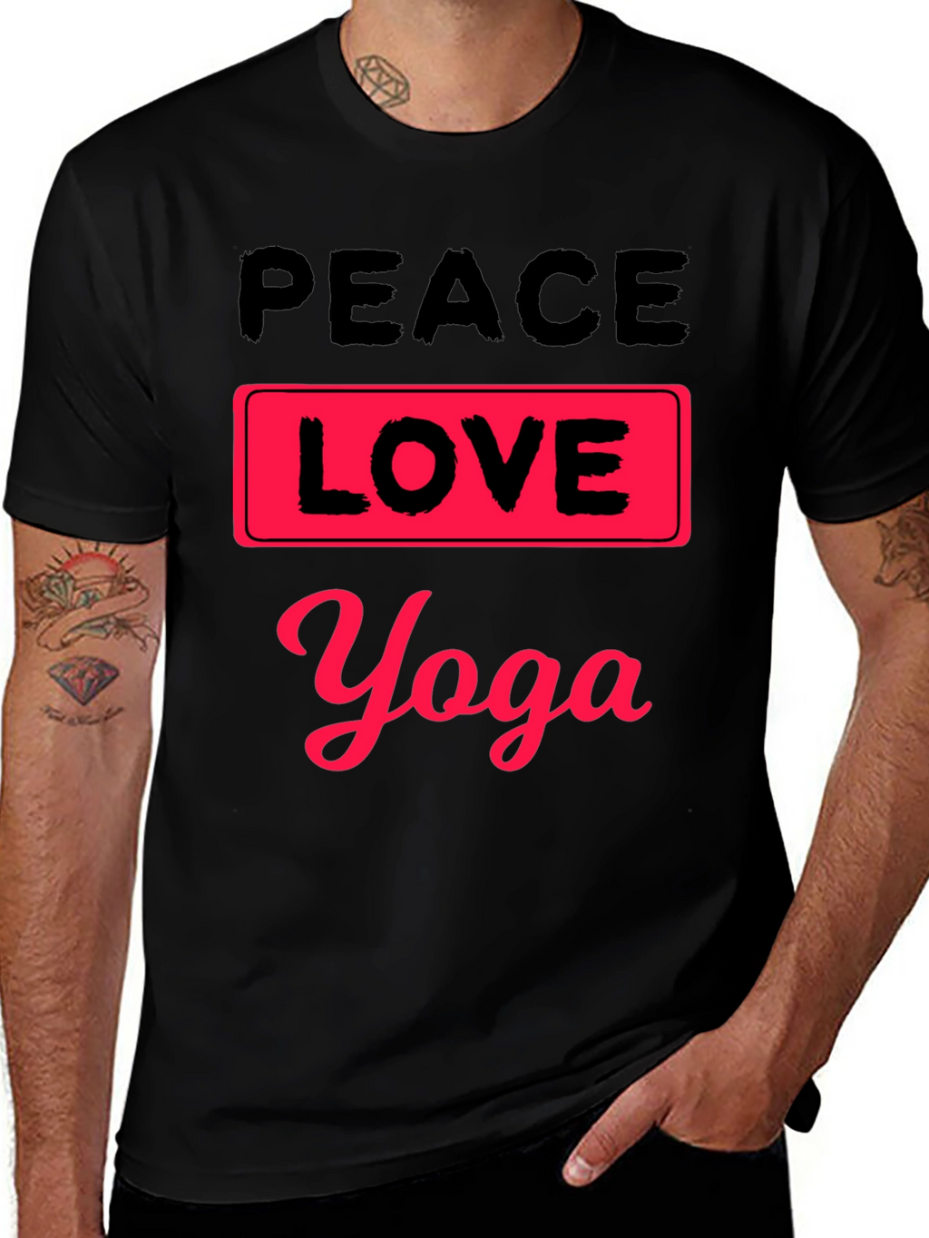 Peace Love Yoga Graphic T-Shirt