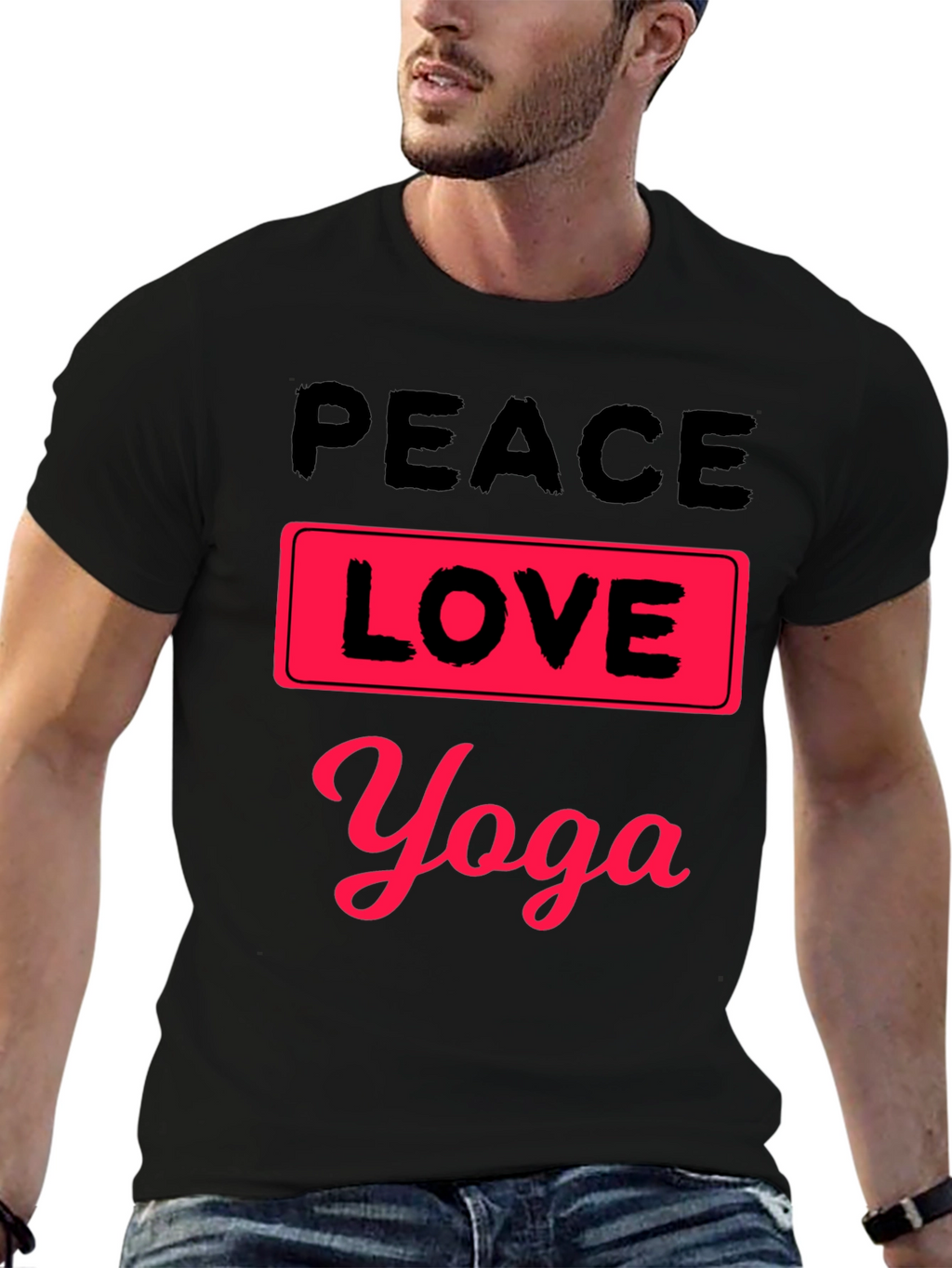 Peace Love Yoga Graphic T-Shirt