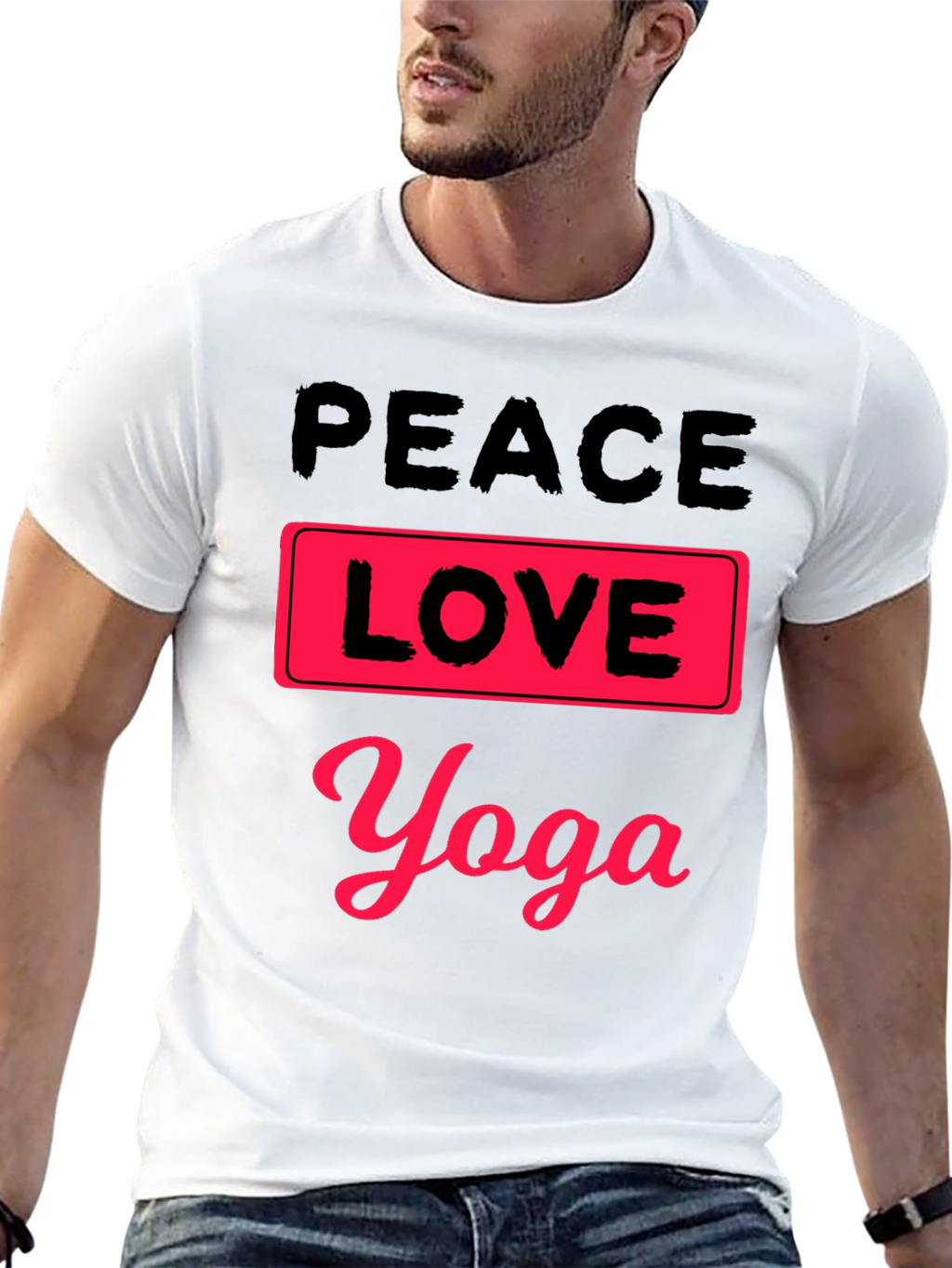 Peace Love Yoga Graphic T-Shirt