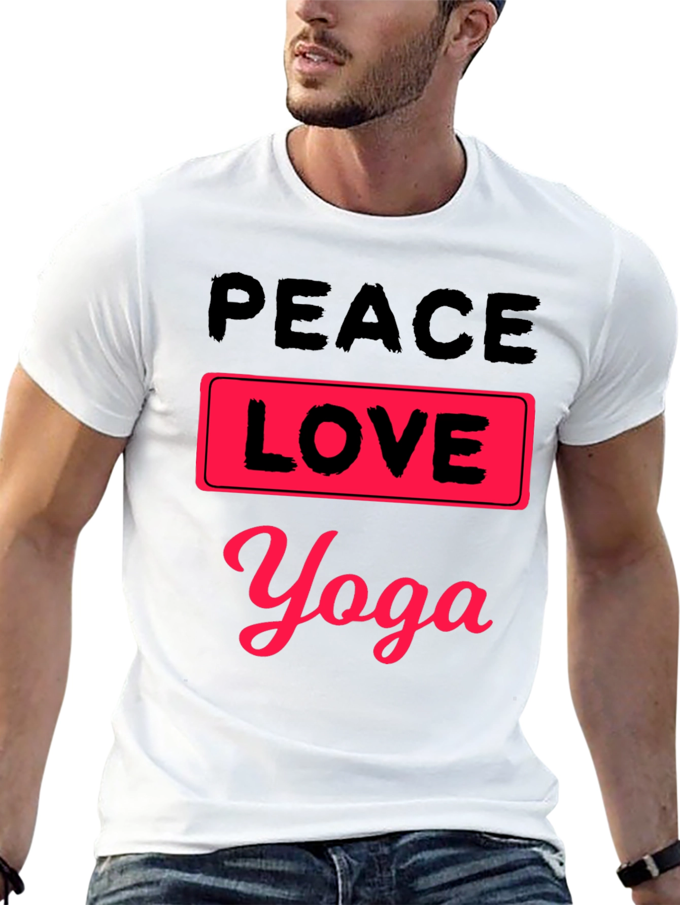 Peace Love Yoga Graphic T-Shirt