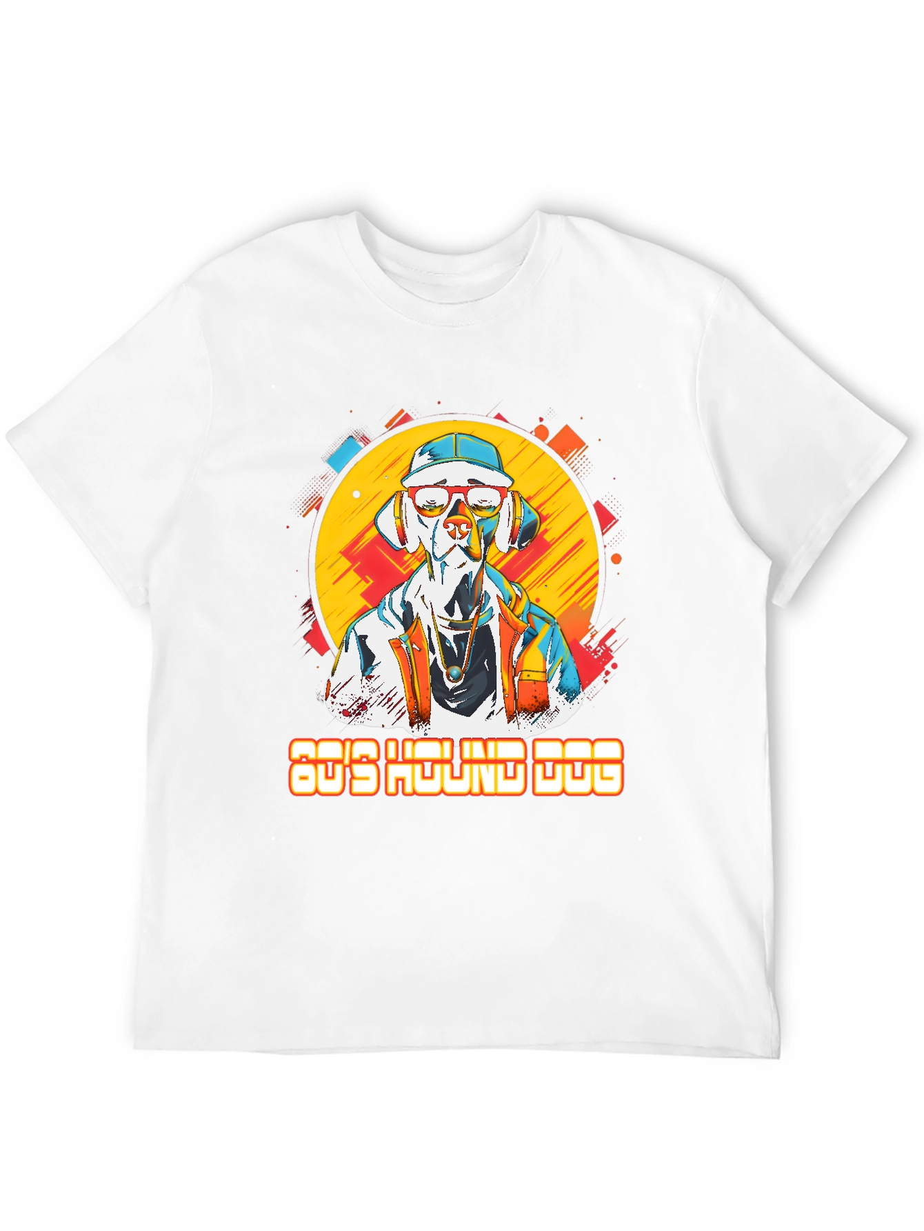 80s Hound Dog Graphic Tee - Retro Style
