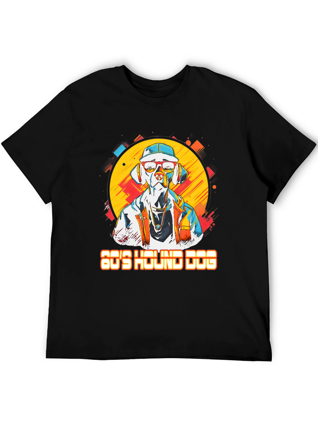 80s Hound Dog Graphic Tee - Retro Style