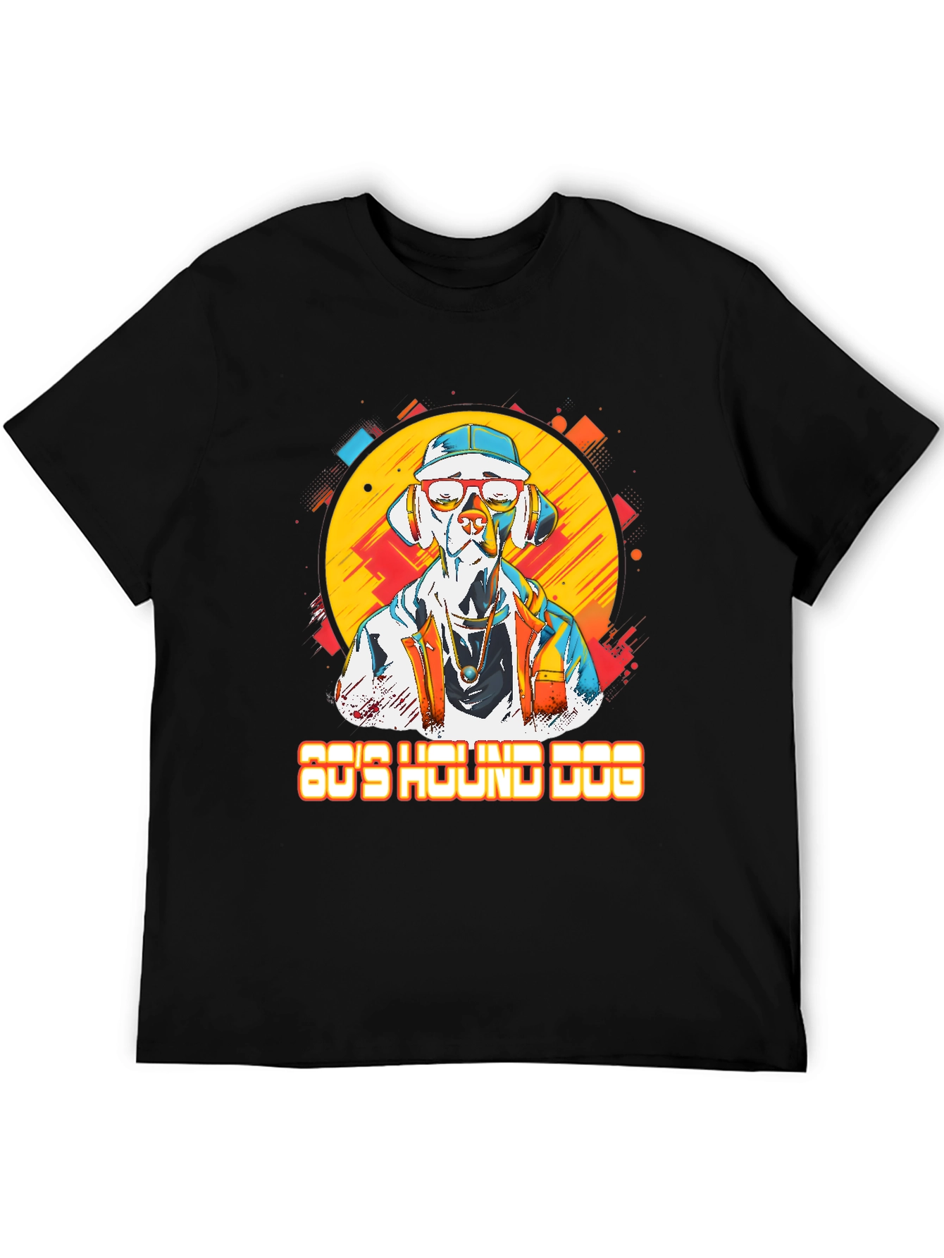 80s Hound Dog Graphic Tee - Retro Style