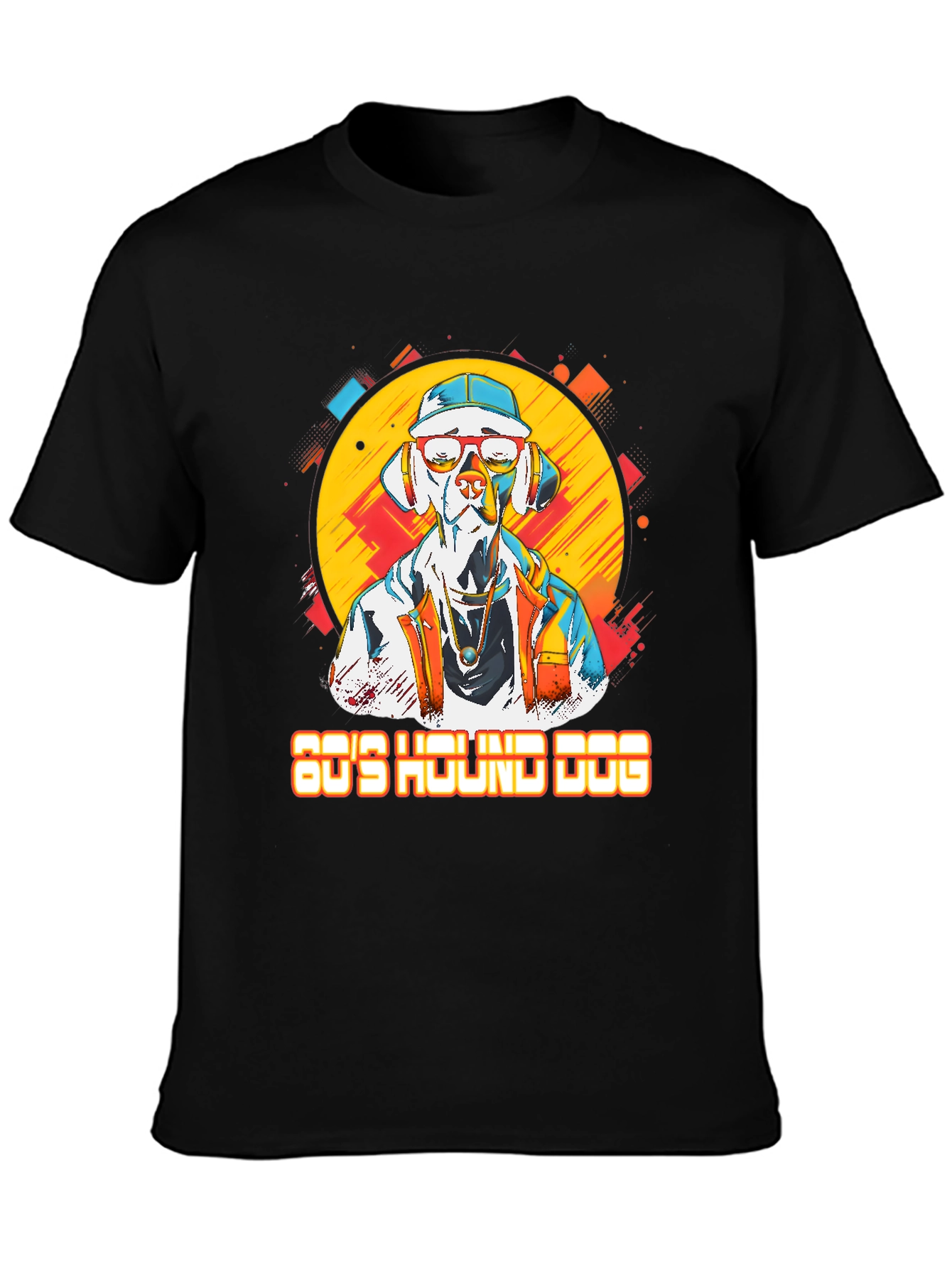 80s Hound Dog Graphic Tee - Retro Style