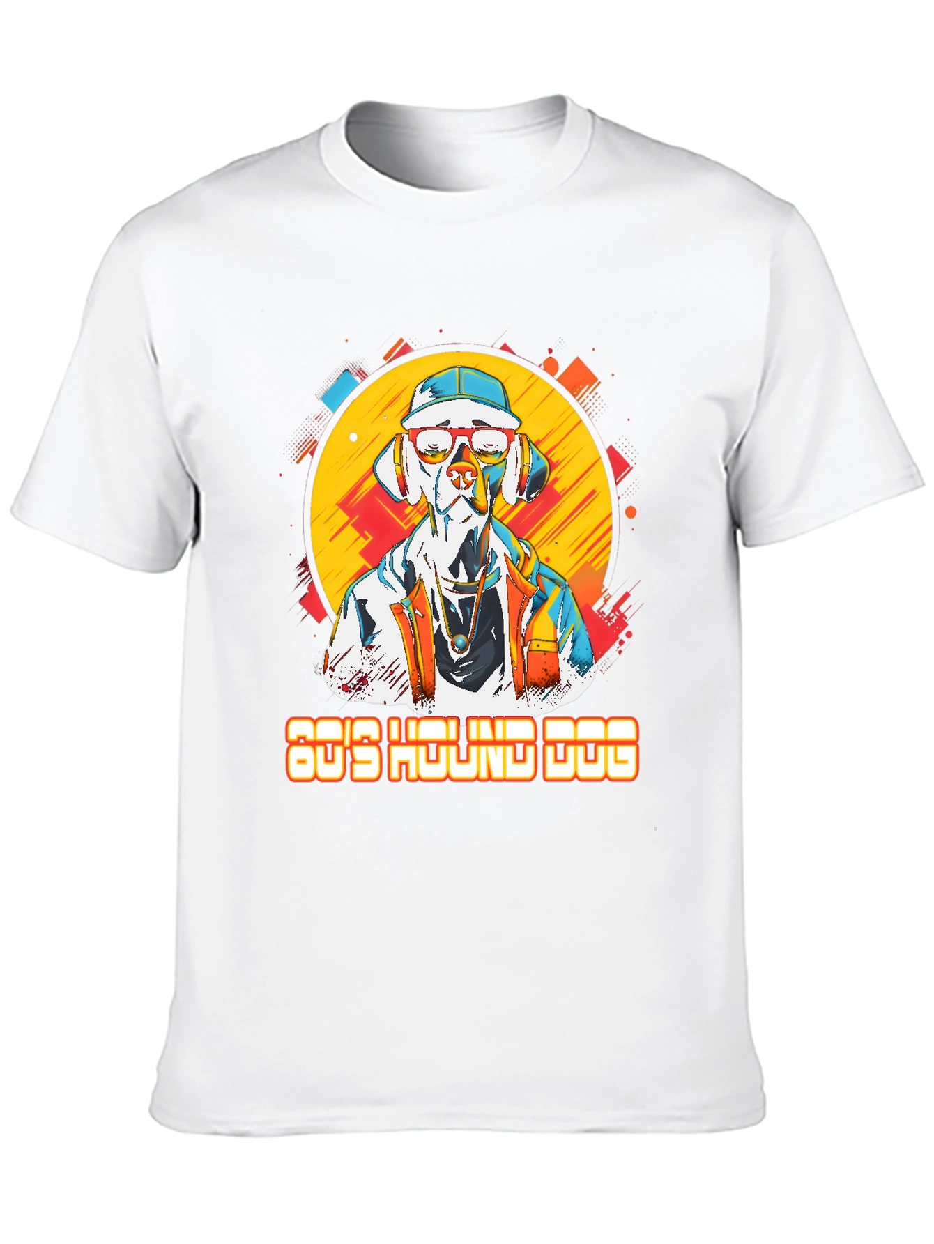 80s Hound Dog Graphic Tee - Retro Style