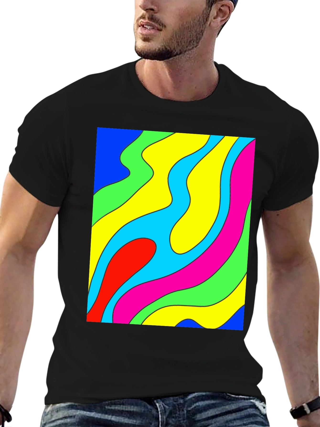 Groovy Swirl Graphic Tee - Retro Style