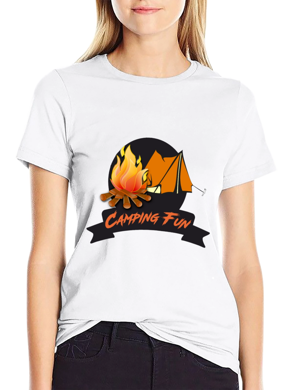 Camping Fun Graphic Tee - Black