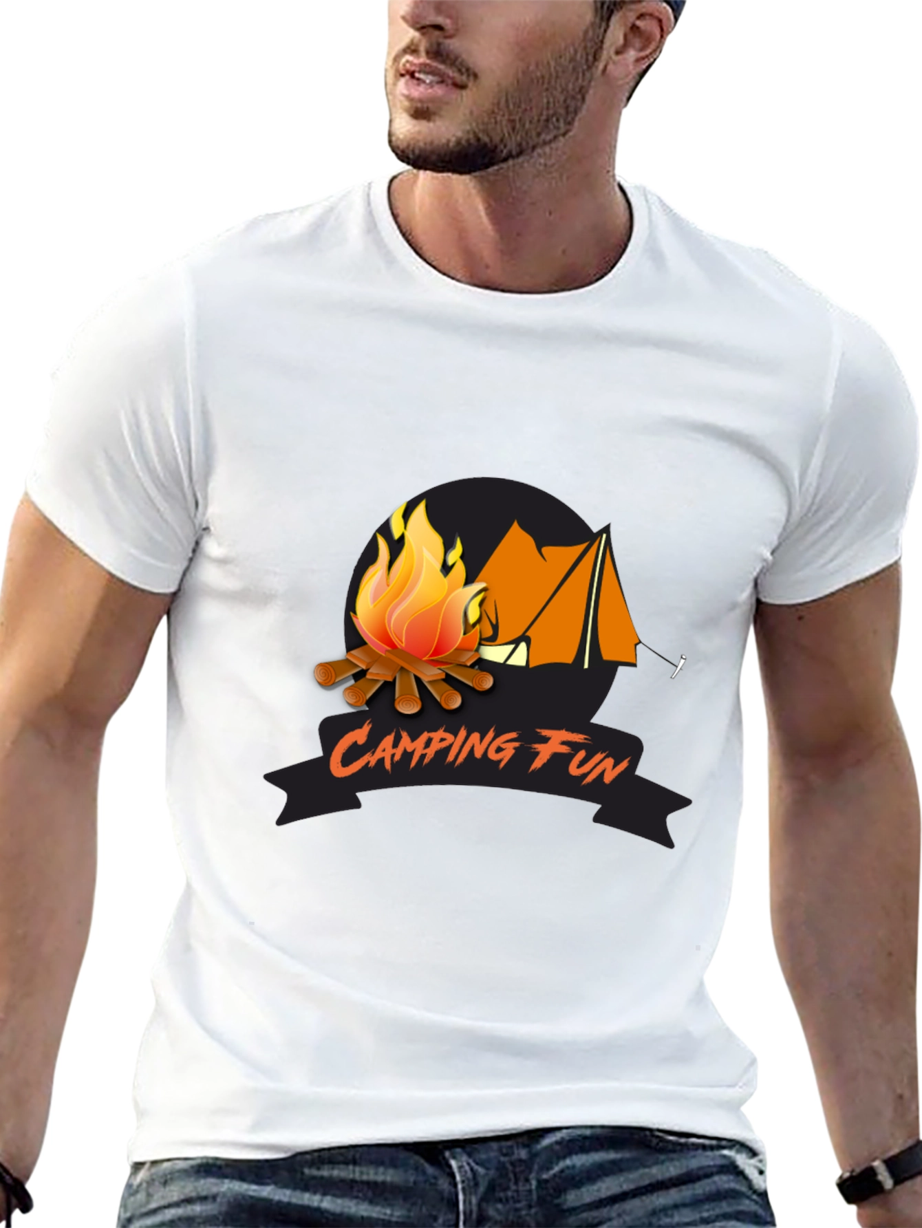 Camping Fun Graphic Tee - Black