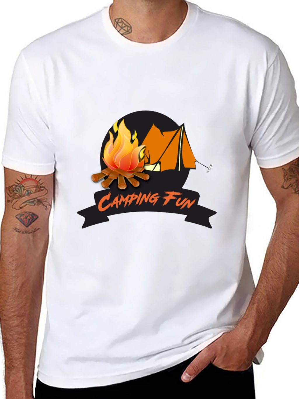 Camping Fun Graphic Tee - Black