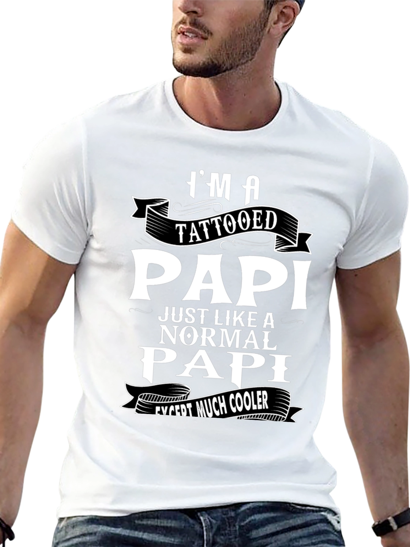 Tattooed Papi Graphic T-Shirt - Cool Fathers Day Gift