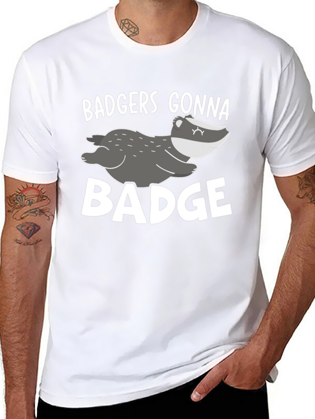 Badgers Gonna Badge Black Graphic Tee