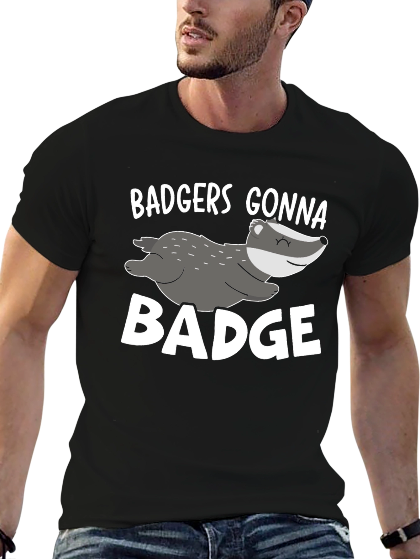 Badgers Gonna Badge Black Graphic Tee