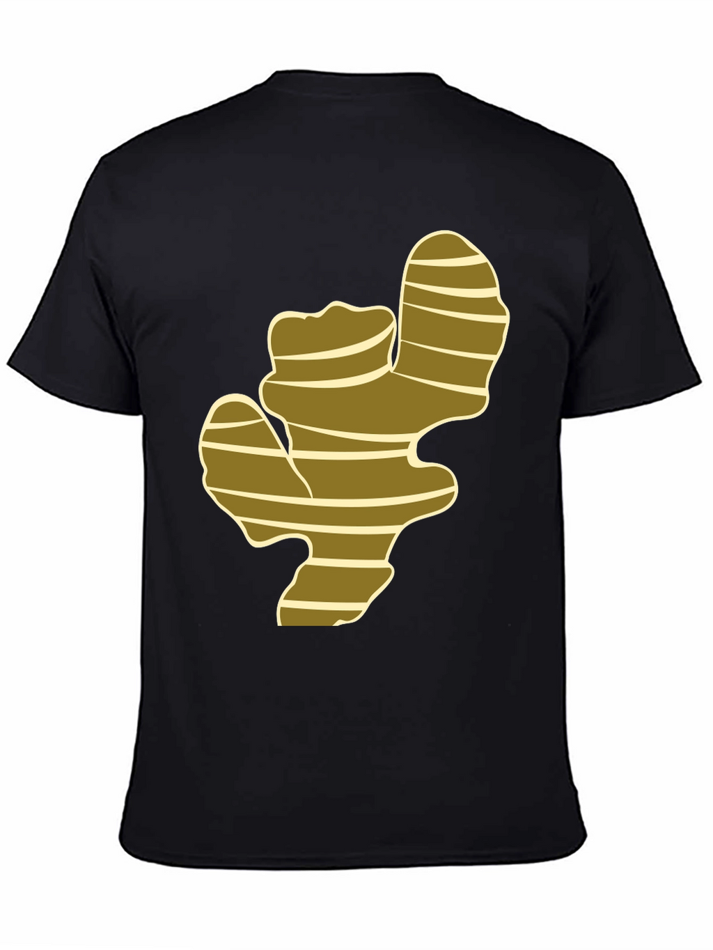 Ginger Root Graphic Print Black T-Shirt