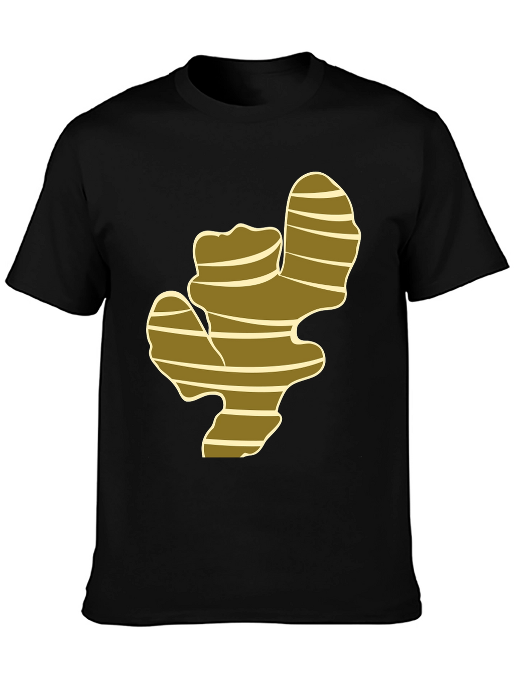 Ginger Root Graphic Print Black T-Shirt