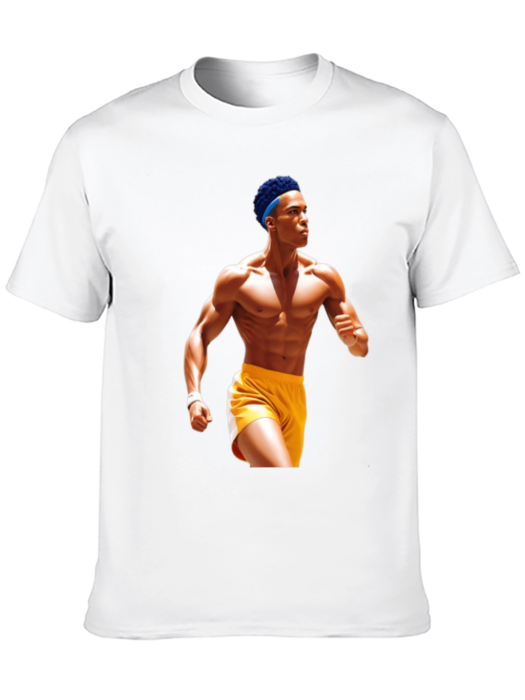 Black T-Shirt with Athlete Graphic