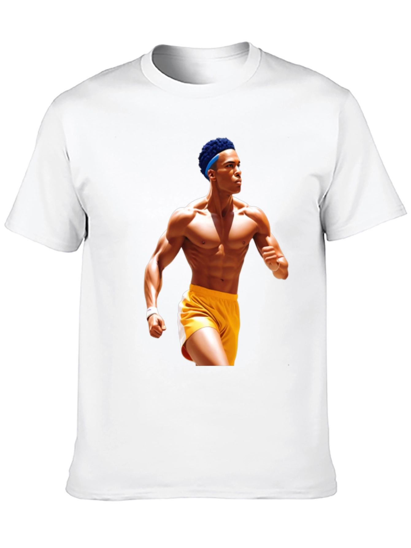 Black T-Shirt with Athlete Graphic