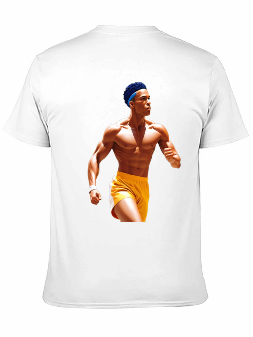 Black T-Shirt with Athlete Graphic