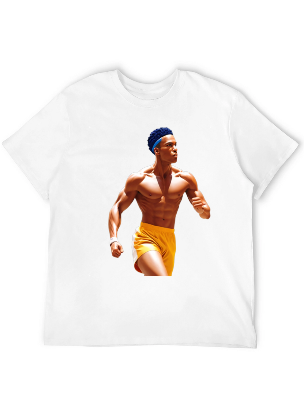Black T-Shirt with Athlete Graphic