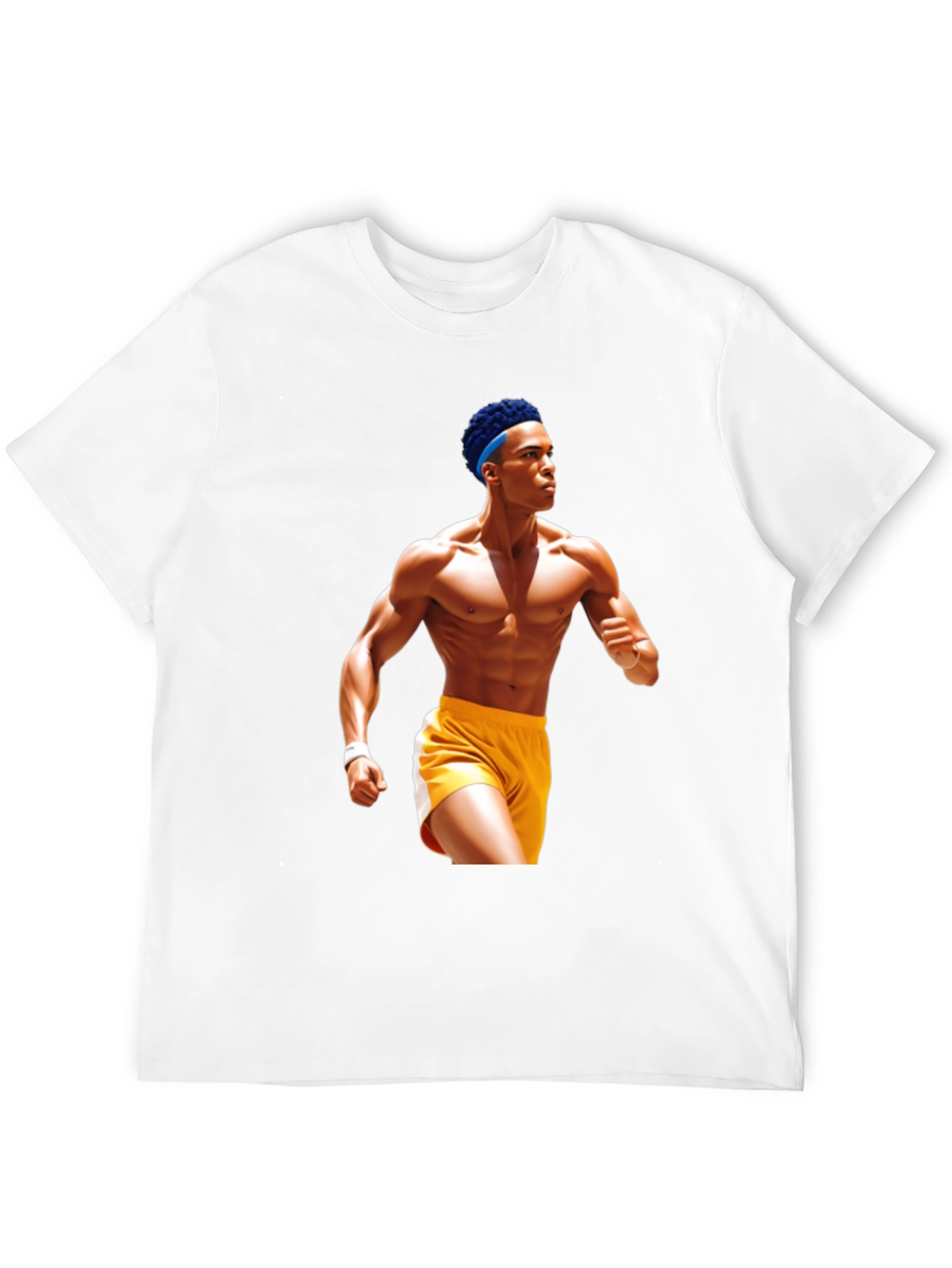 Black T-Shirt with Athlete Graphic