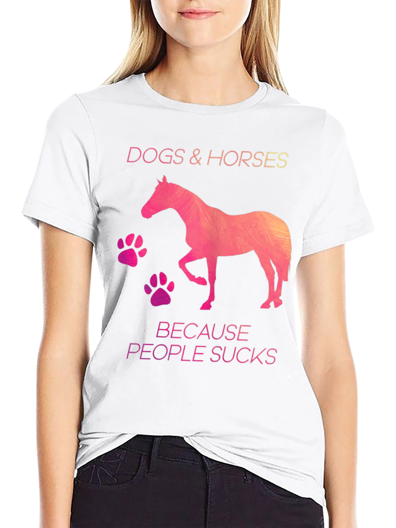 Dogs & Horses Because People Suck T-Shirt