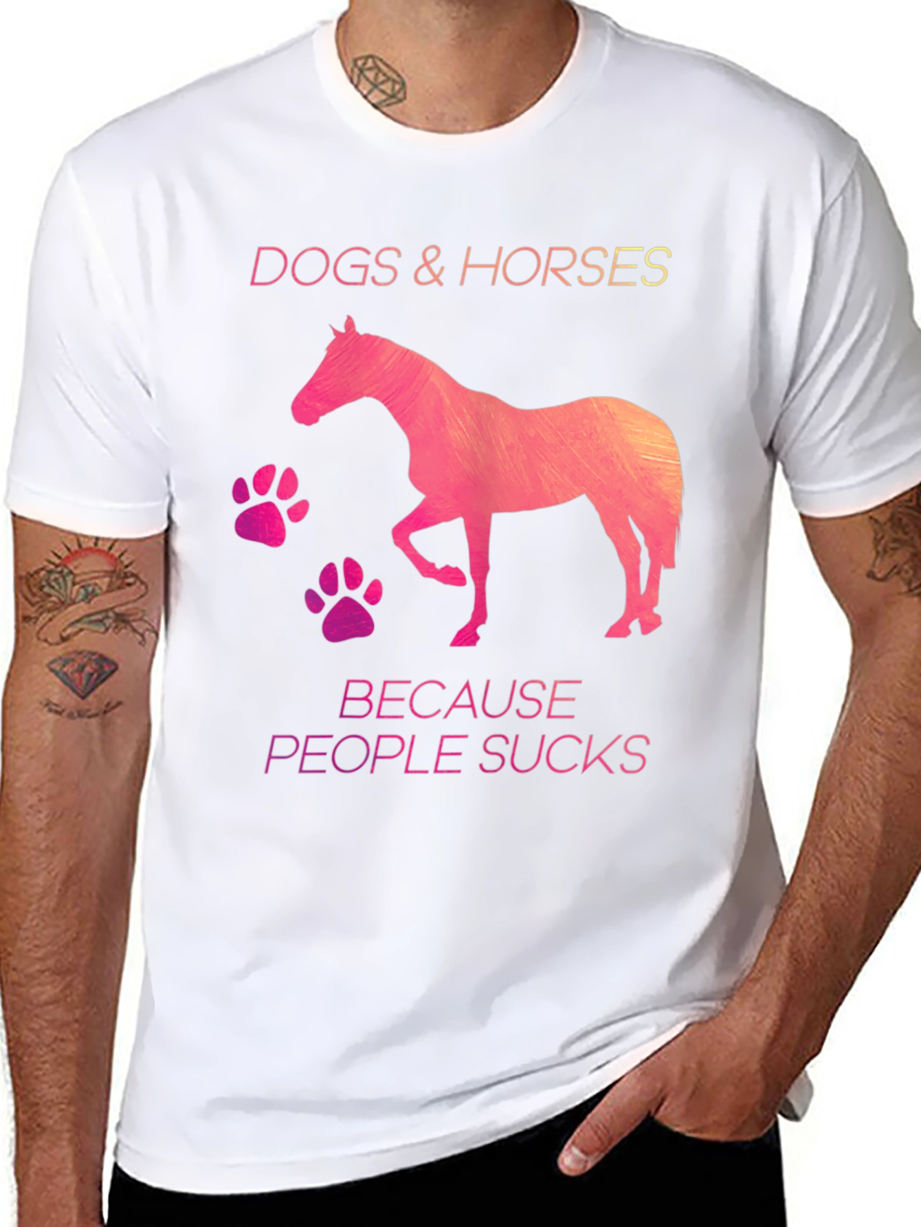 Dogs & Horses Because People Suck T-Shirt