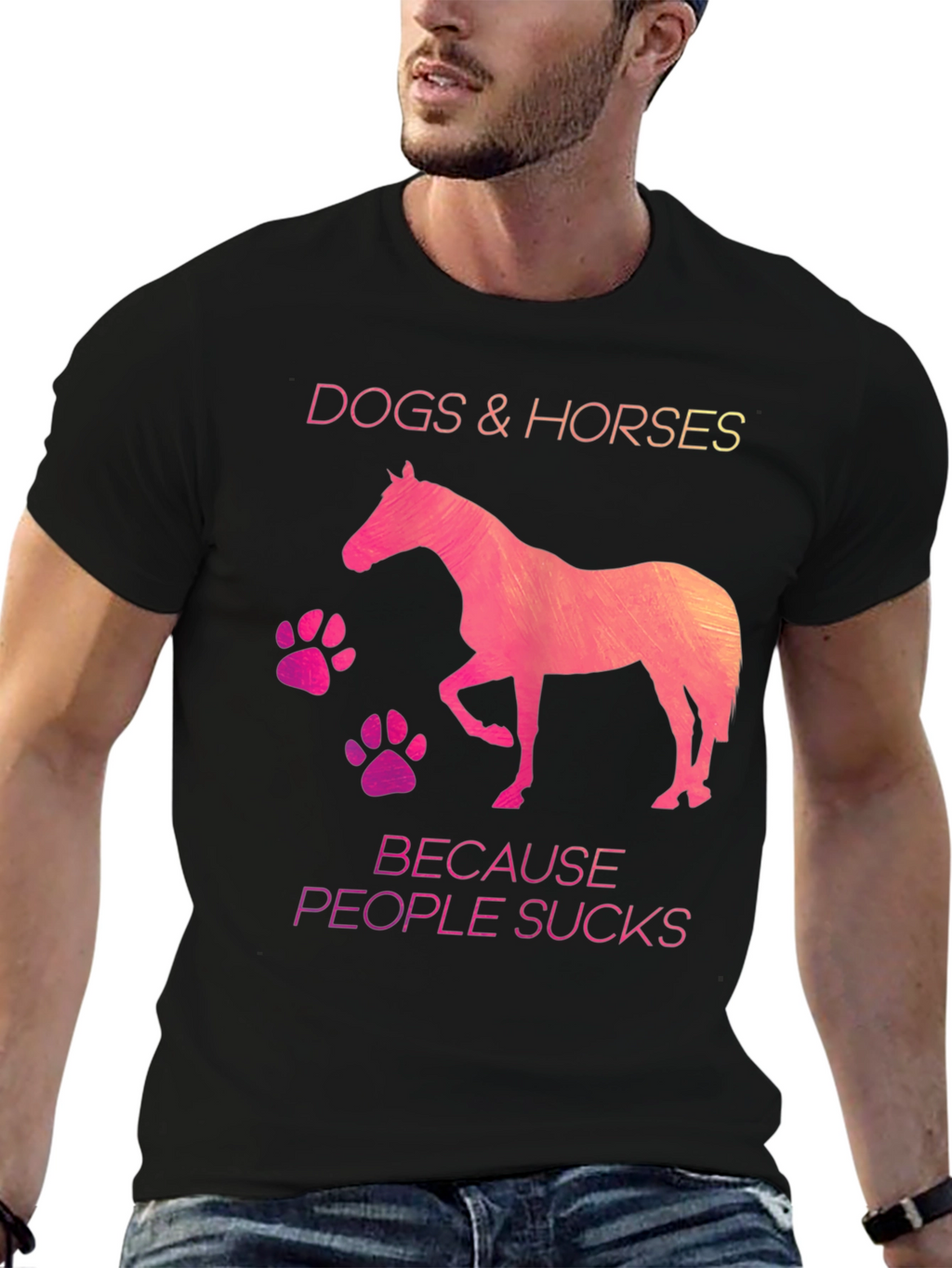 Dogs & Horses Because People Suck T-Shirt