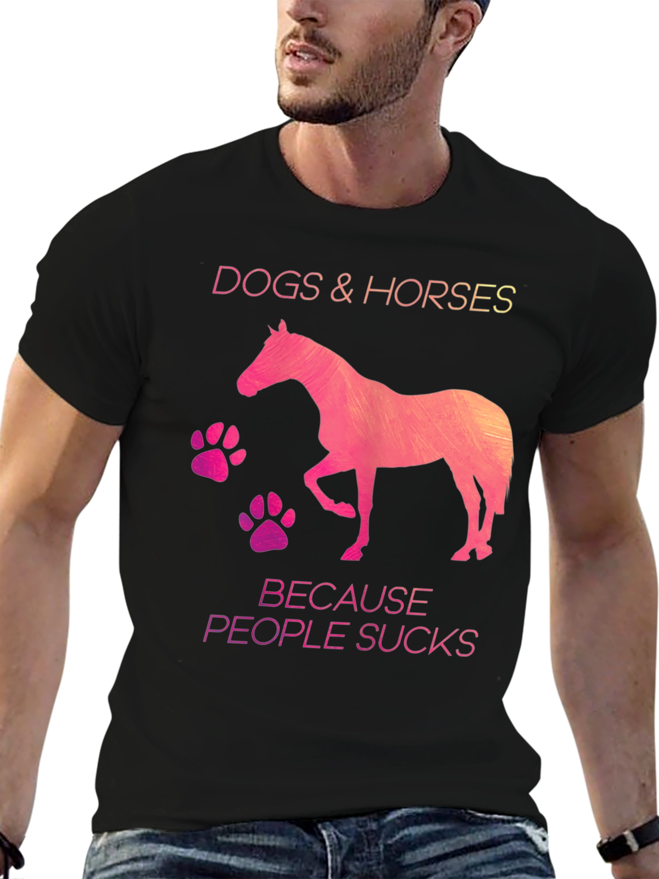 Dogs & Horses Because People Suck T-Shirt