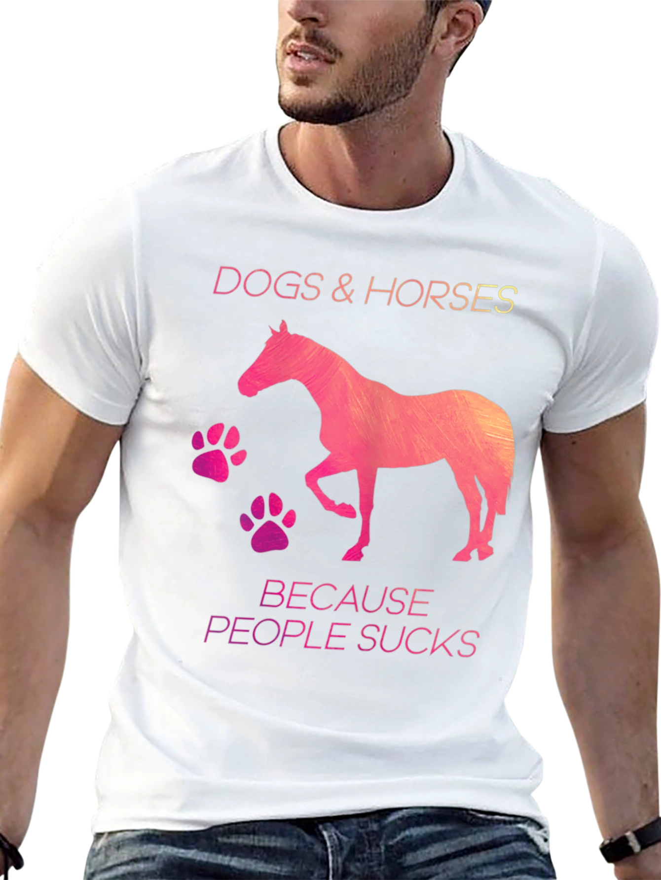 Dogs & Horses Because People Suck T-Shirt