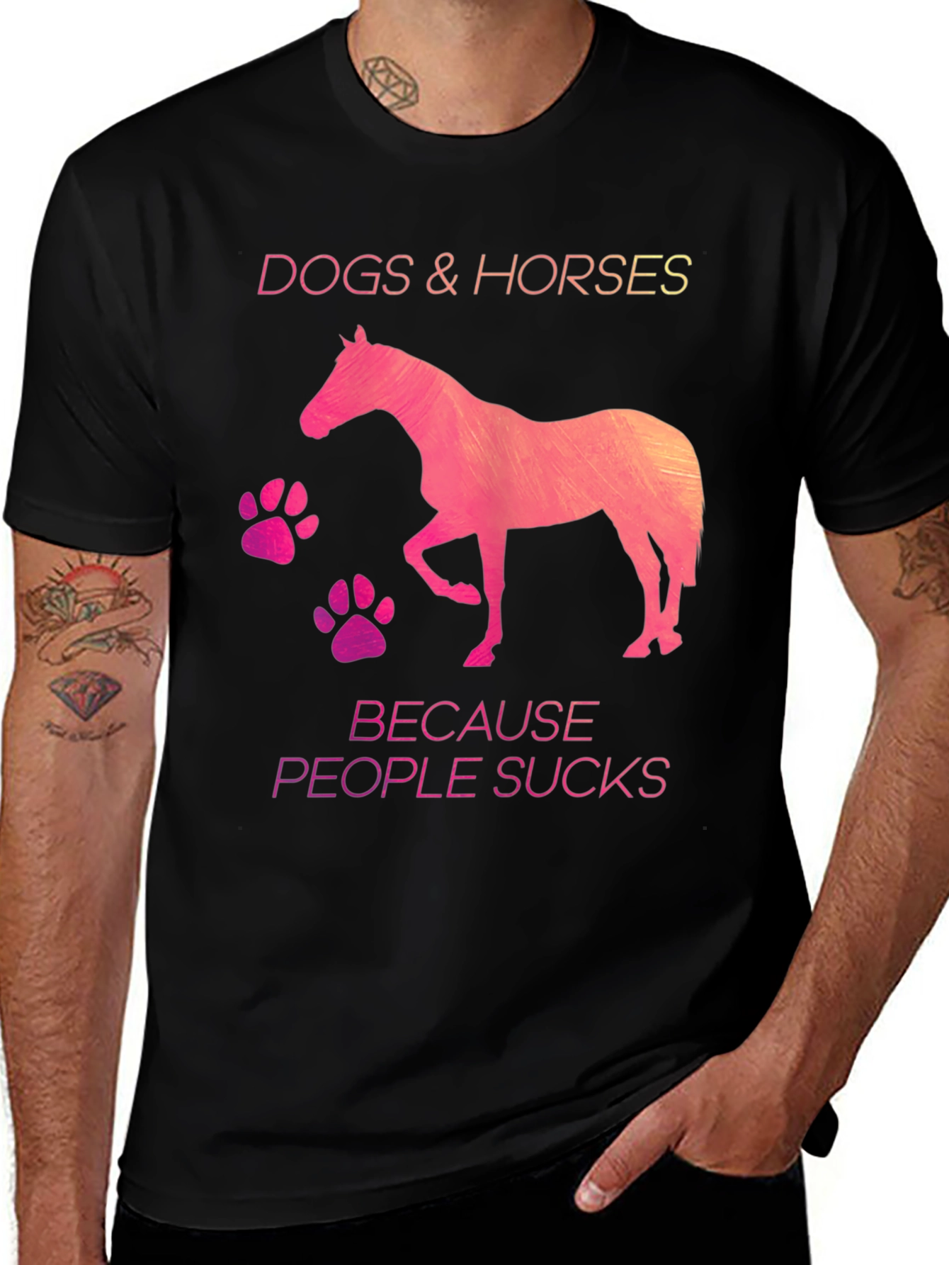 Dogs & Horses Because People Suck T-Shirt